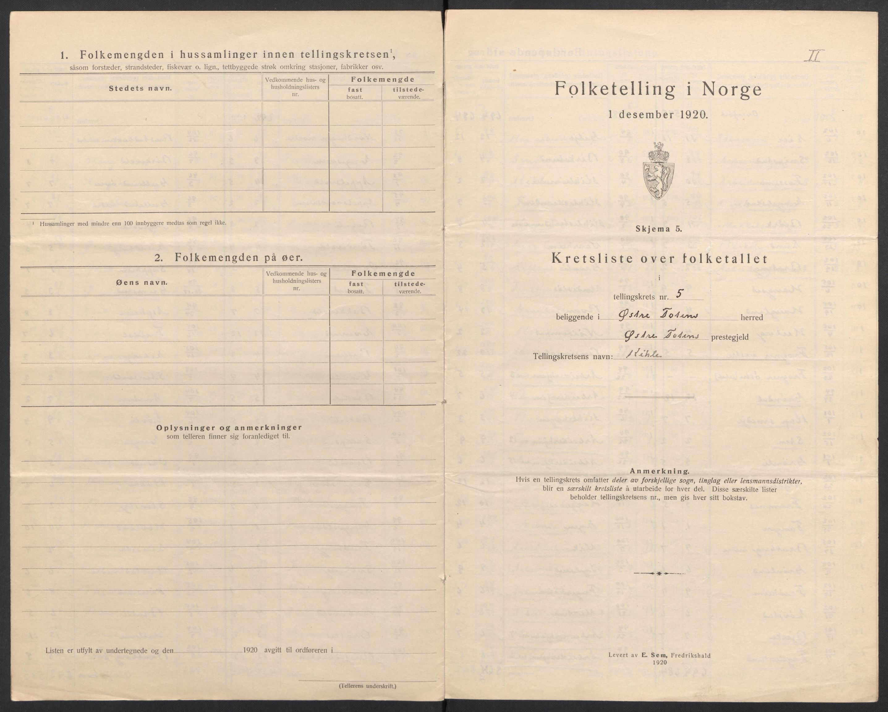 SAH, 1920 census for Østre Toten, 1920, p. 32