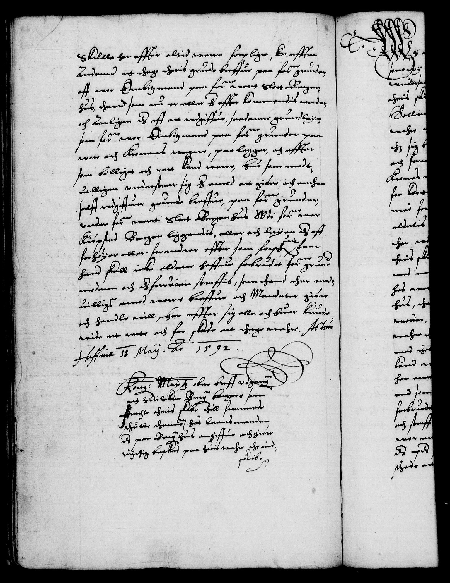 Danske Kanselli 1572-1799, AV/RA-EA-3023/F/Fc/Fca/Fcaa/L0002: Norske registre (mikrofilm), 1588-1596, p. 156b