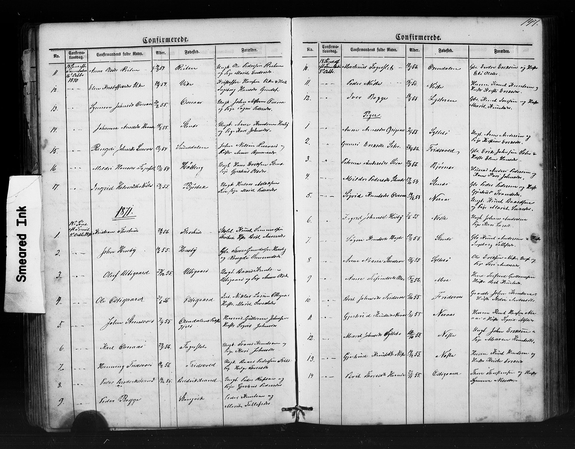 Ministerialprotokoller, klokkerbøker og fødselsregistre - Møre og Romsdal, AV/SAT-A-1454/552/L0638: Parish register (copy) no. 552C01, 1867-1902, p. 147