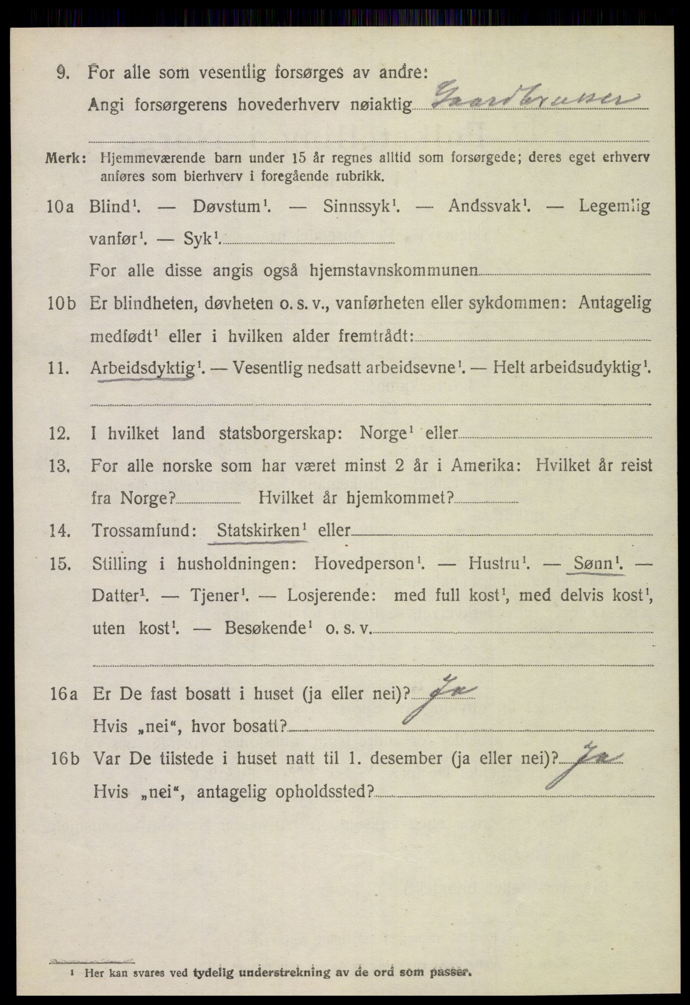 SAT, 1920 census for Veøy, 1920, p. 3158