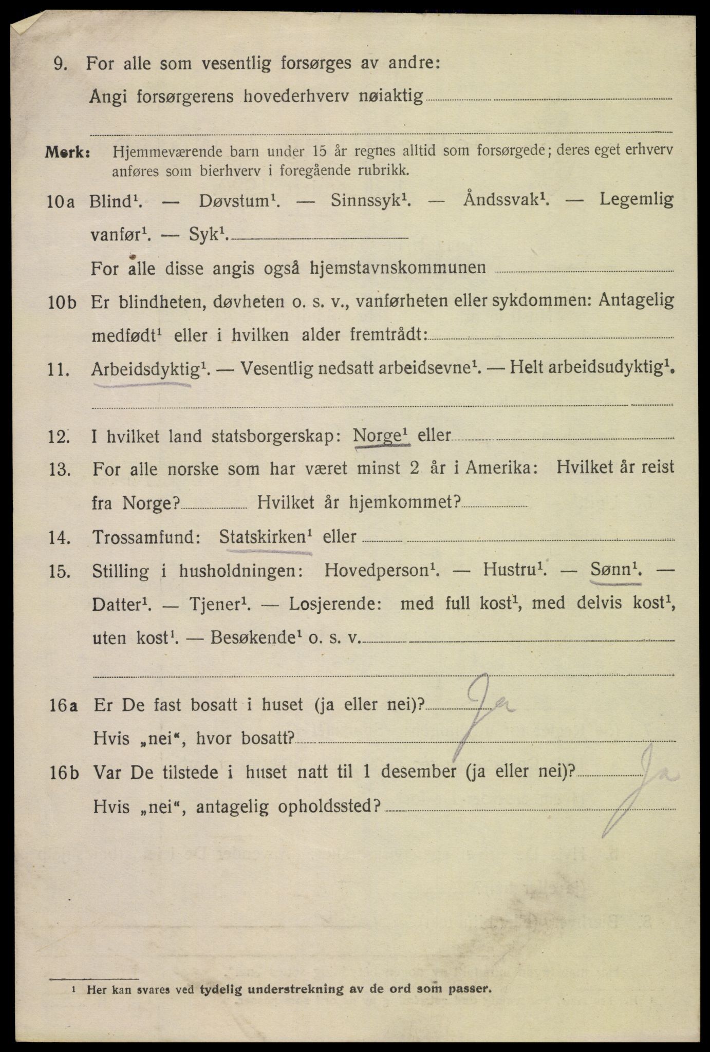 SAK, 1920 census for Mandal, 1920, p. 7074