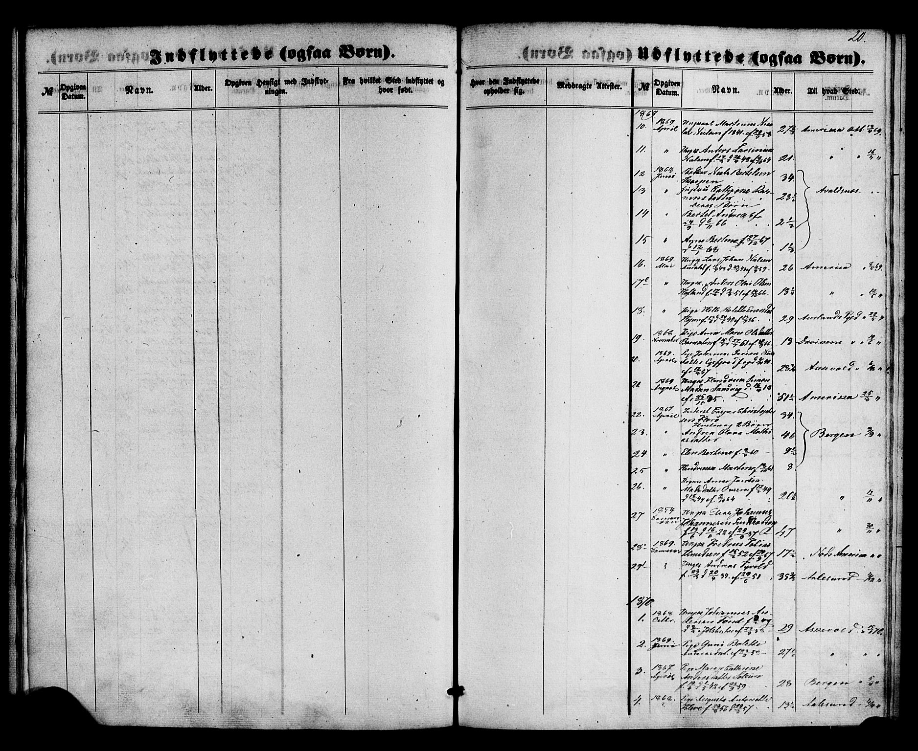 Kinn sokneprestembete, SAB/A-80801/H/Haa/Haaa/L0015: Parish register (official) no. A 15, 1860-1883, p. 20