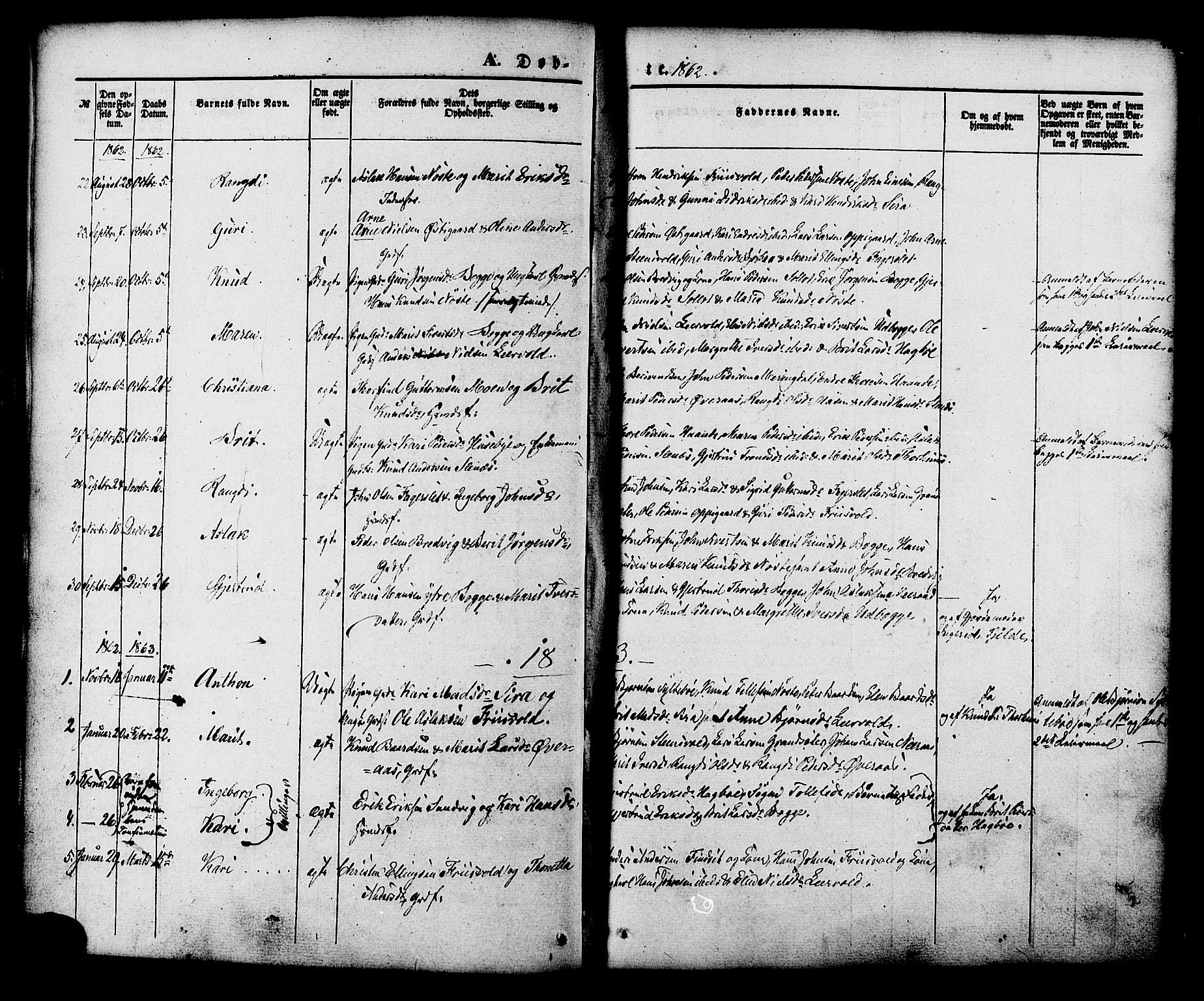 Ministerialprotokoller, klokkerbøker og fødselsregistre - Møre og Romsdal, AV/SAT-A-1454/552/L0637: Parish register (official) no. 552A01, 1845-1879, p. 43