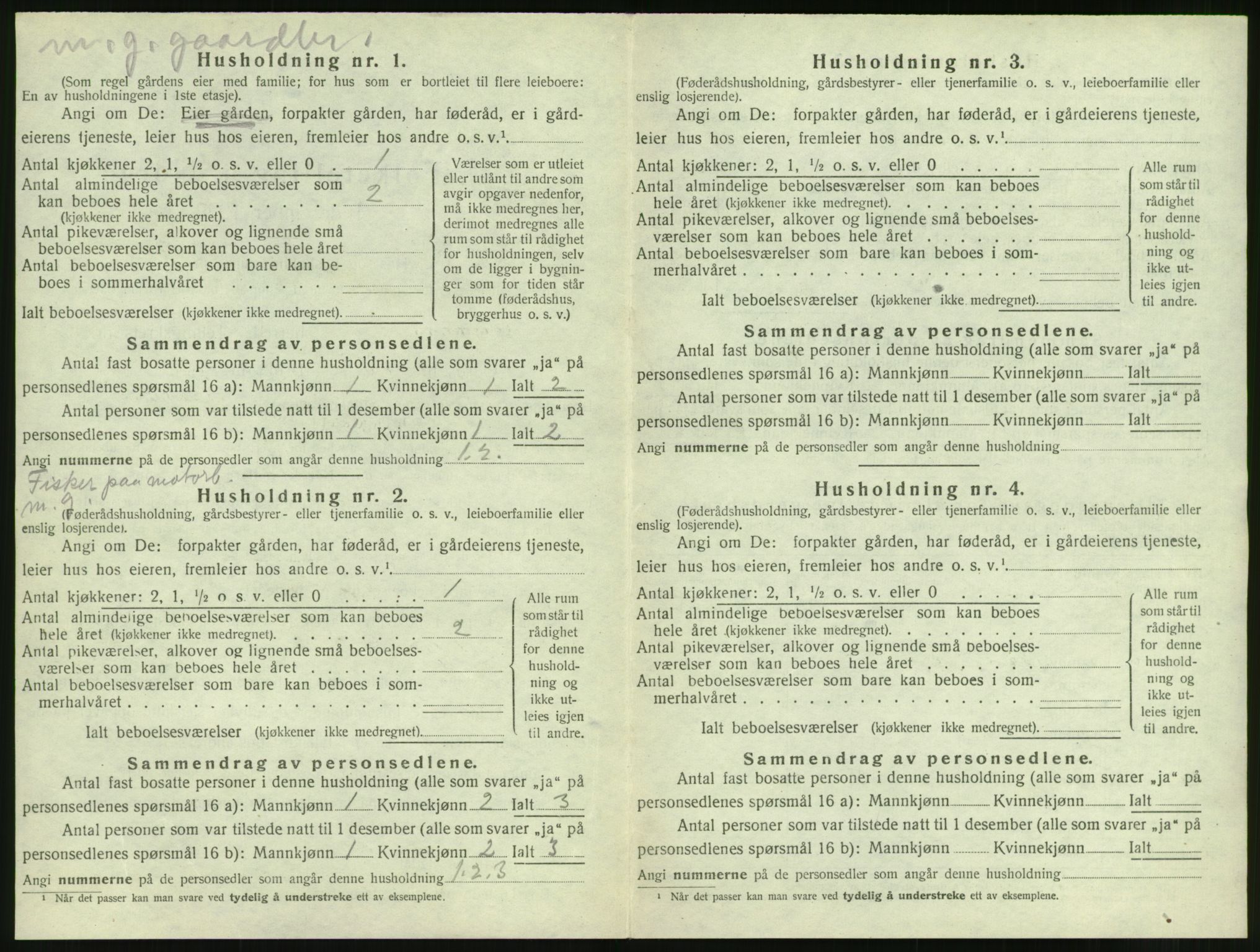 SAT, 1920 census for Vatne, 1920, p. 43