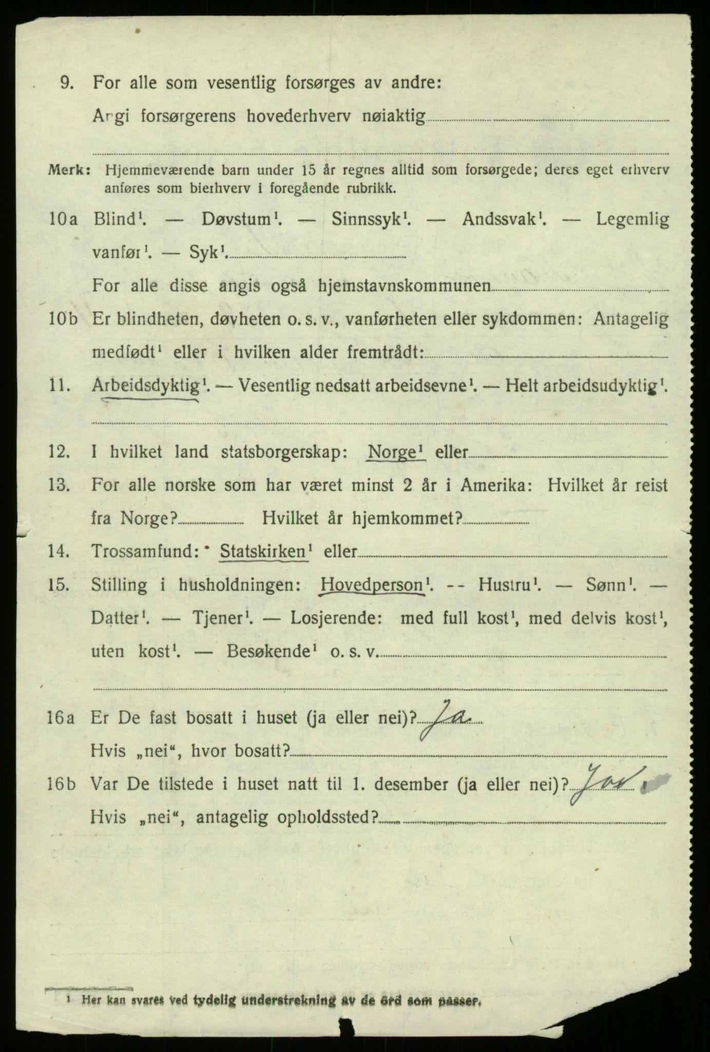 SAB, 1920 census for Manger, 1920, p. 9515