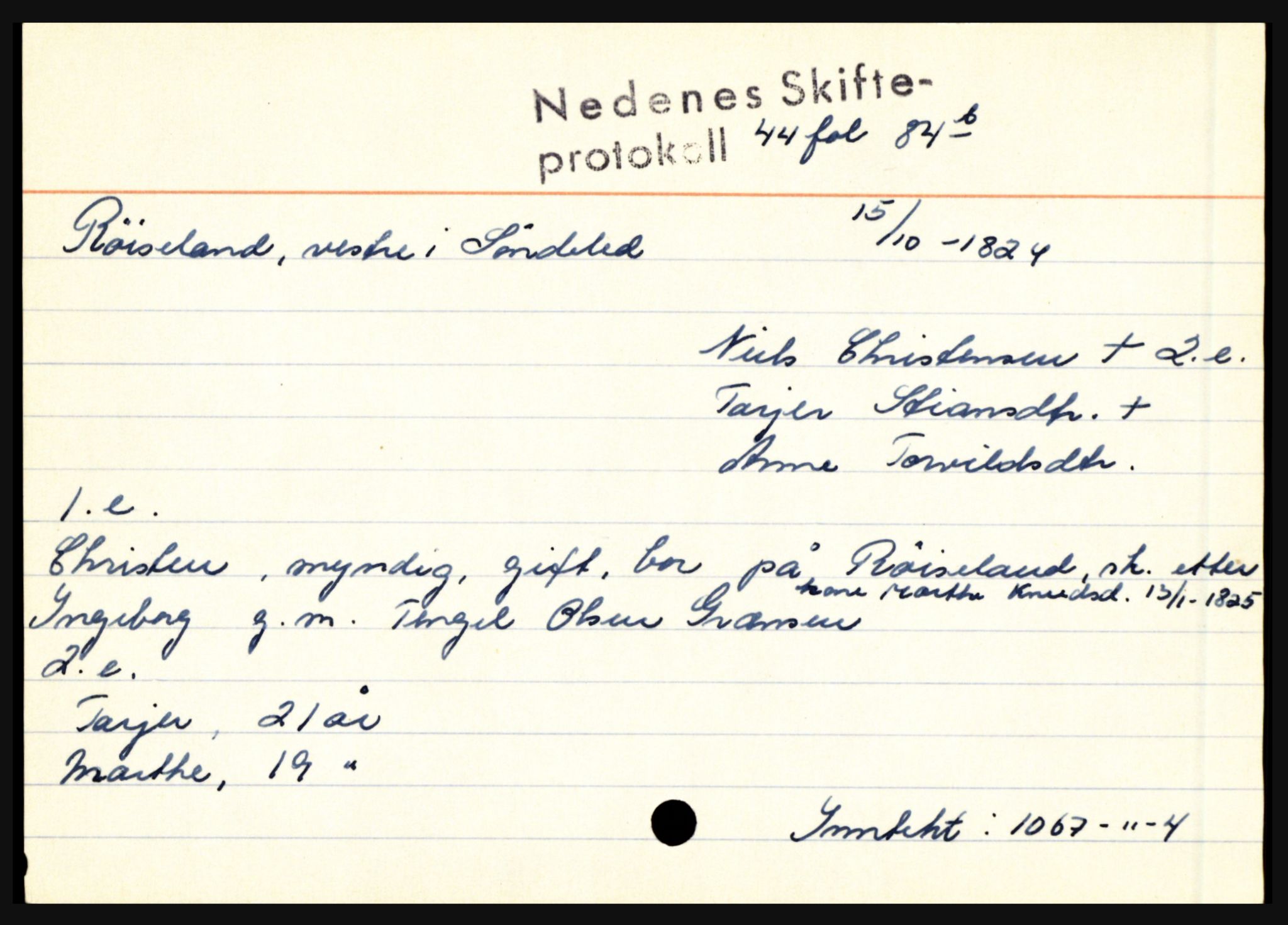 Nedenes sorenskriveri før 1824, AV/SAK-1221-0007/H, p. 25043