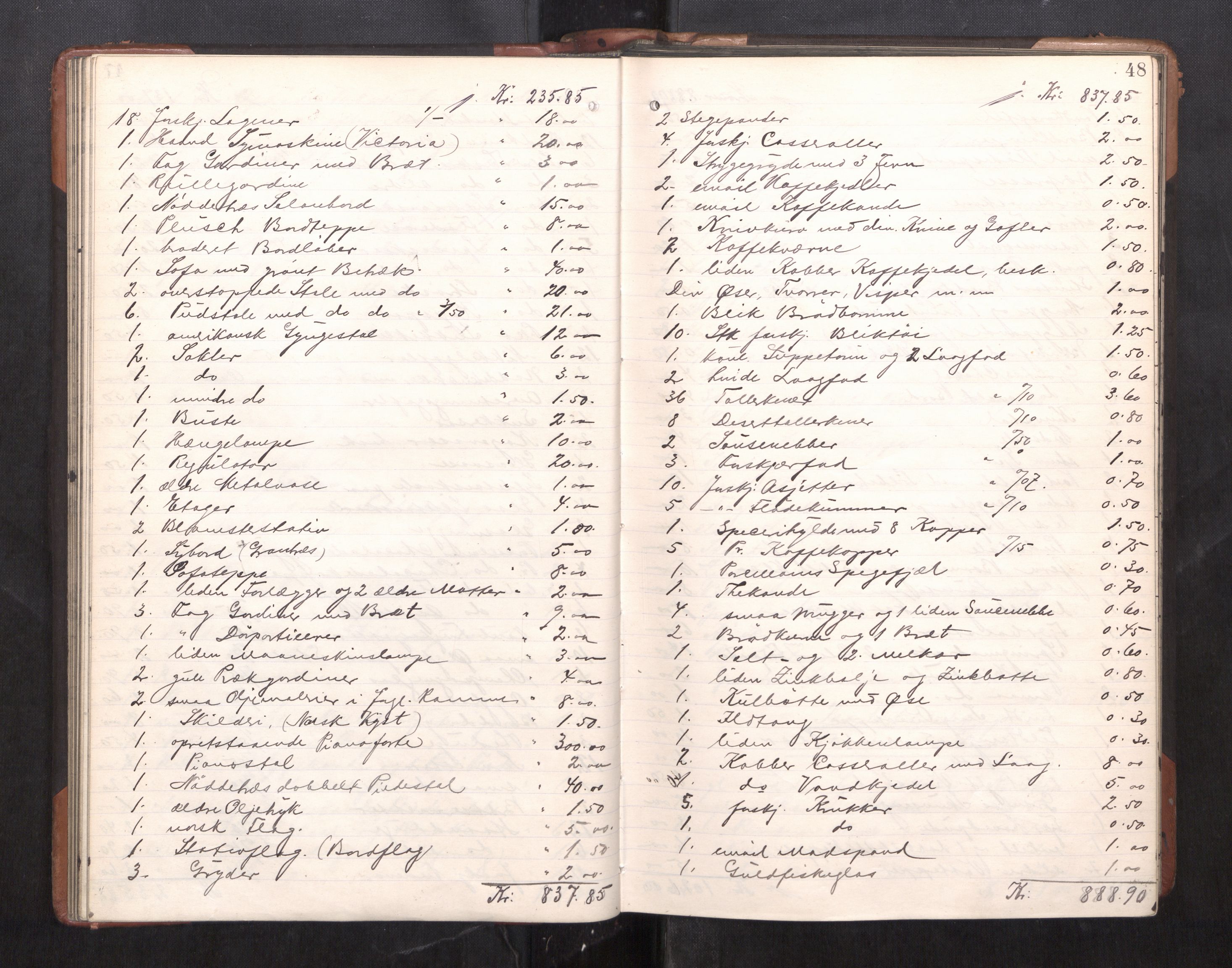 Trondheim byfogd, AV/SAT-A-0003/1/3/3C/L0025: Skifteregistreringsprotokoll - 24/1-14/7. (u/ register), 1906-1909, p. 48