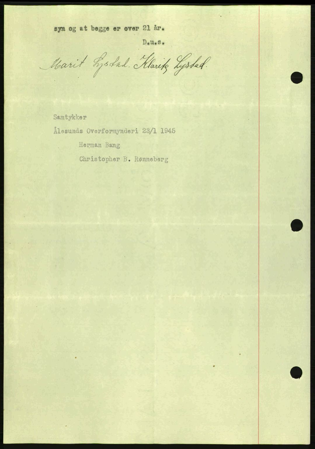 Romsdal sorenskriveri, AV/SAT-A-4149/1/2/2C: Mortgage book no. A17, 1944-1945, Diary no: : 139/1945