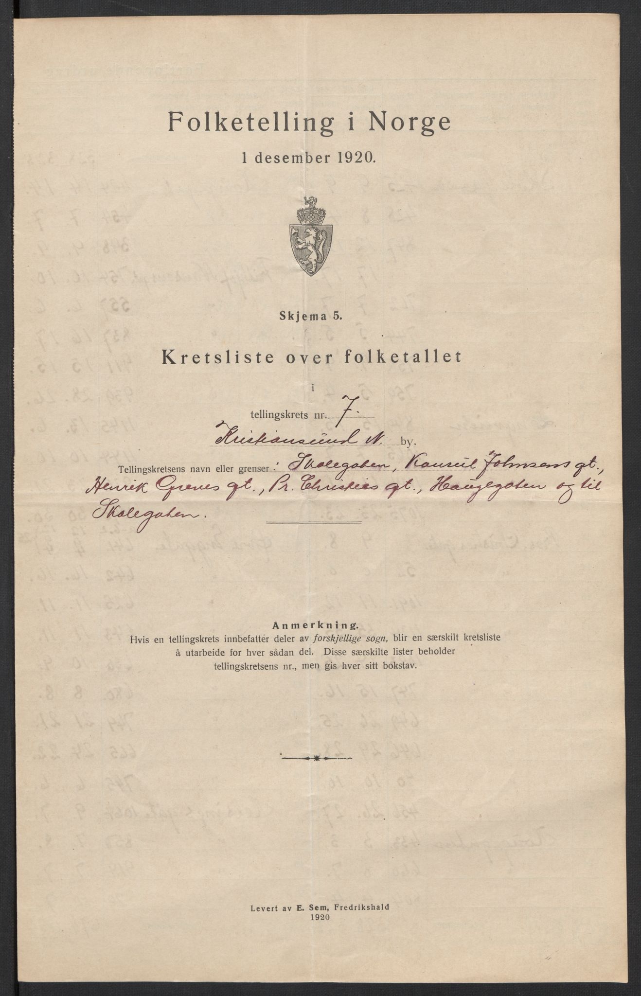 SAT, 1920 census for Kristiansund, 1920, p. 24