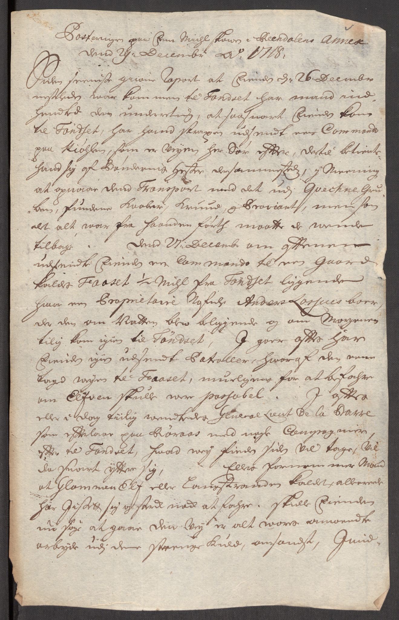 Kommanderende general (KG I) med Det norske krigsdirektorium, AV/RA-EA-5419/E/Eb/L0012: Kunnskap om fienden, kronologisk ordnet, 1718-1719, p. 515