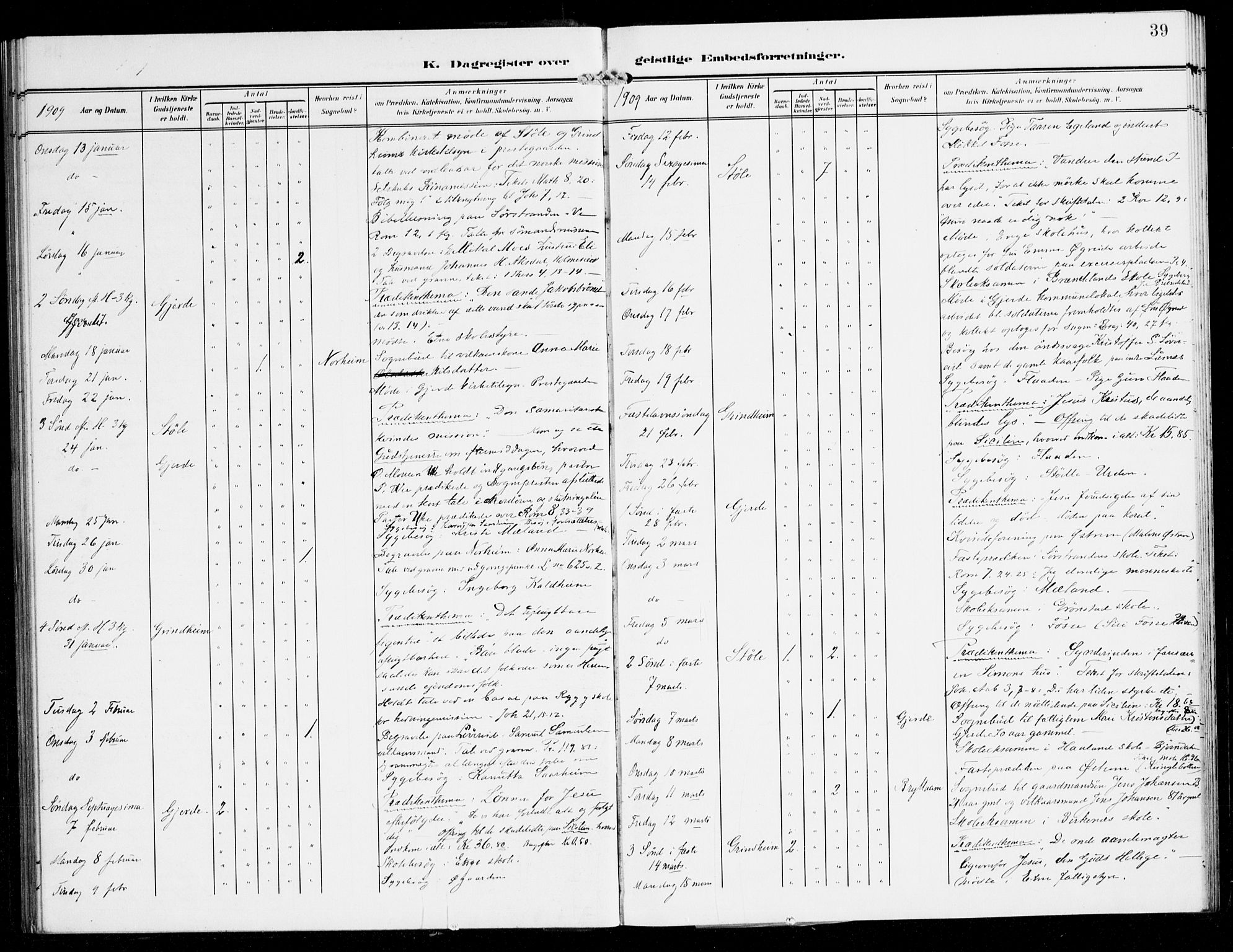 Etne sokneprestembete, SAB/A-75001/H/Haa: Parish register (official) no. E 2, 1905-1922, p. 39