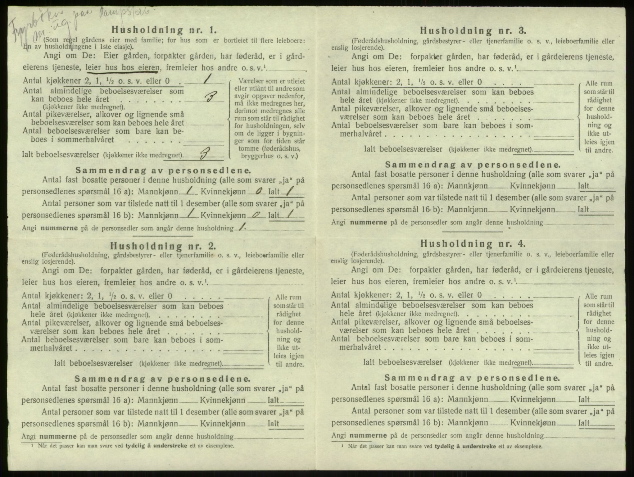 SAB, 1920 census for Haus, 1920, p. 116