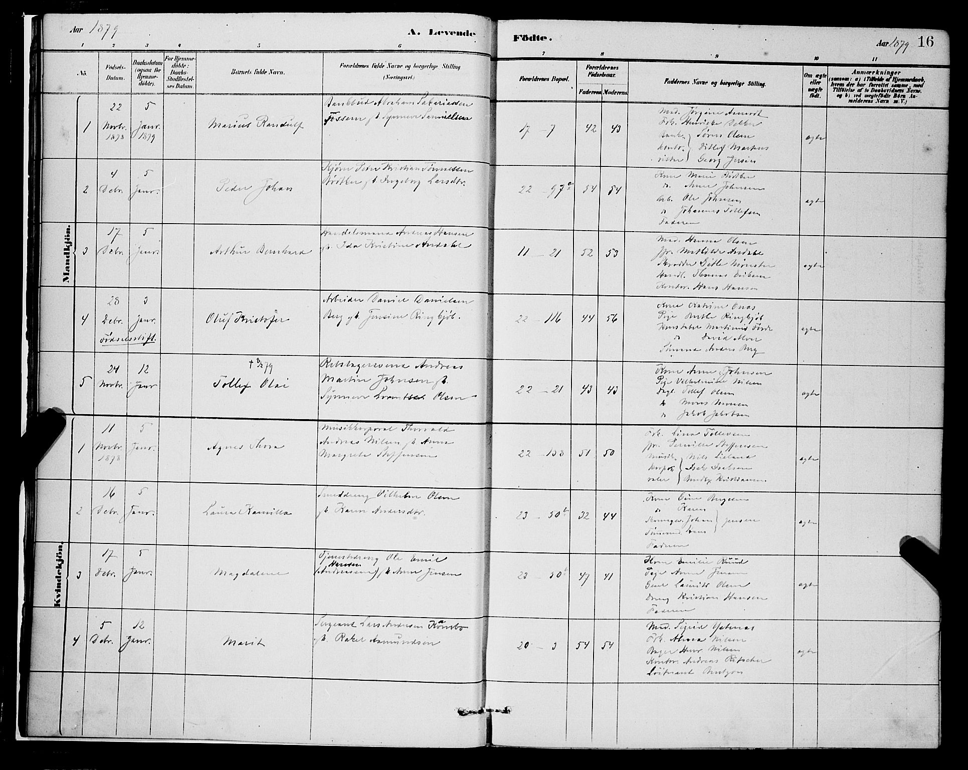 Korskirken sokneprestembete, SAB/A-76101/H/Hab: Parish register (copy) no. B 8, 1878-1887, p. 16