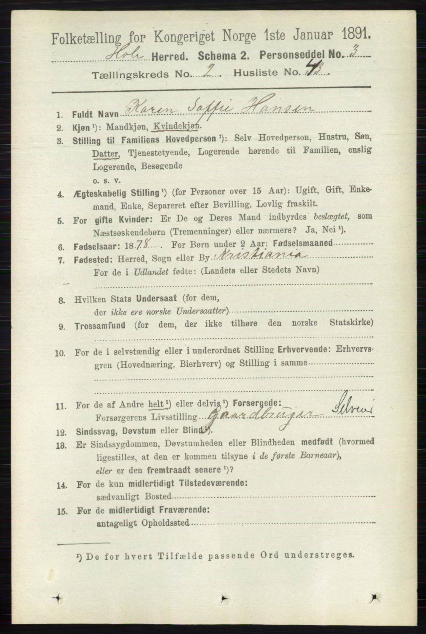 RA, 1891 census for 0612 Hole, 1891, p. 941