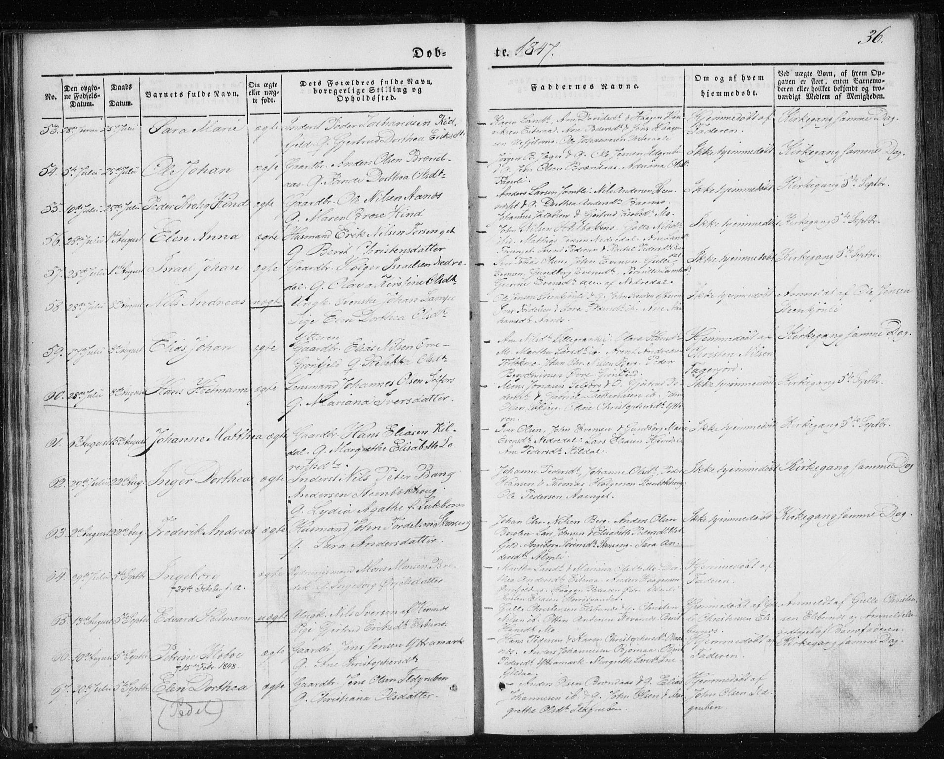 Ministerialprotokoller, klokkerbøker og fødselsregistre - Nordland, AV/SAT-A-1459/827/L0391: Parish register (official) no. 827A03, 1842-1852, p. 36