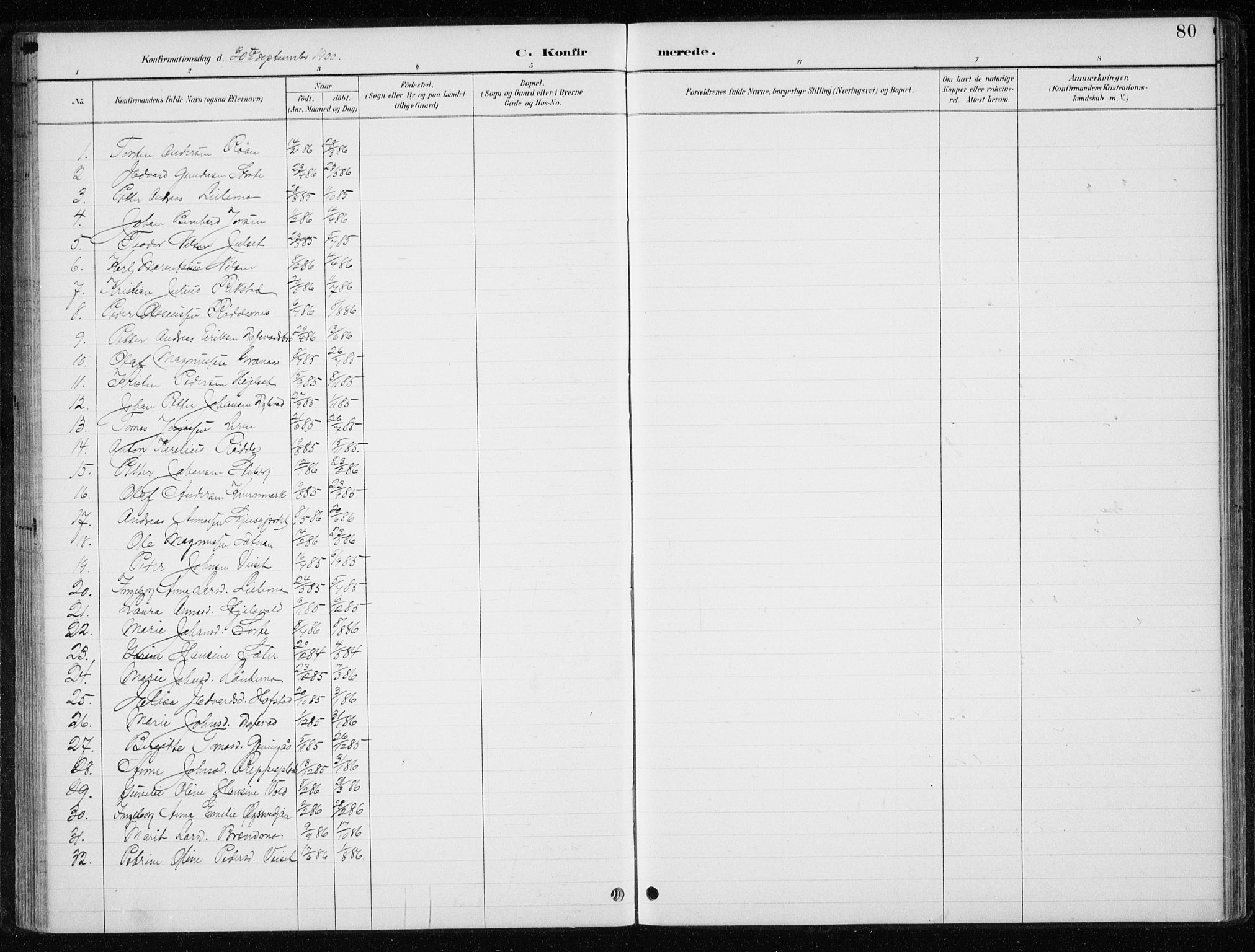Ministerialprotokoller, klokkerbøker og fødselsregistre - Nord-Trøndelag, SAT/A-1458/710/L0096: Parish register (copy) no. 710C01, 1892-1925, p. 80