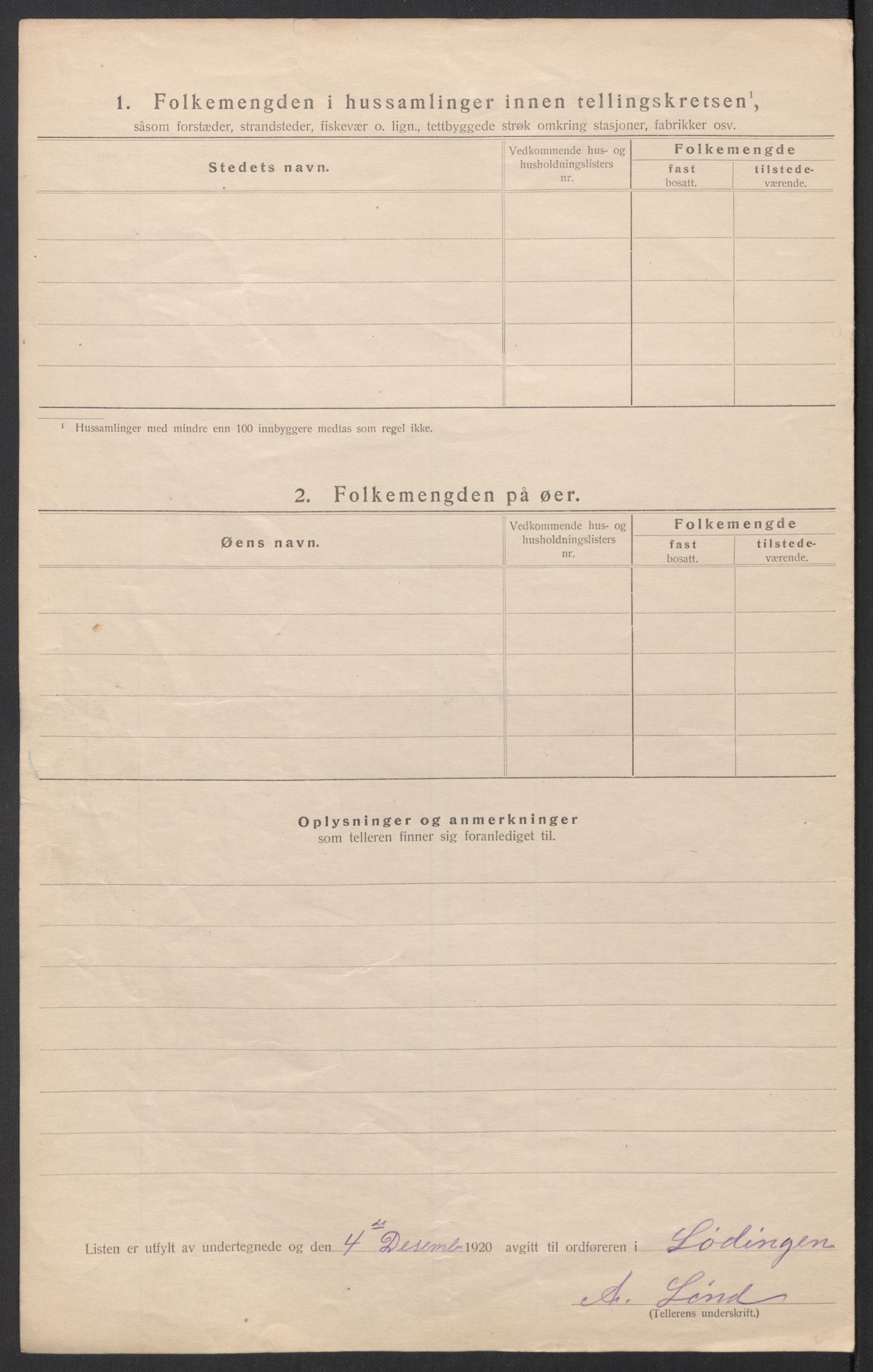 SAT, 1920 census for Lødingen, 1920, p. 38