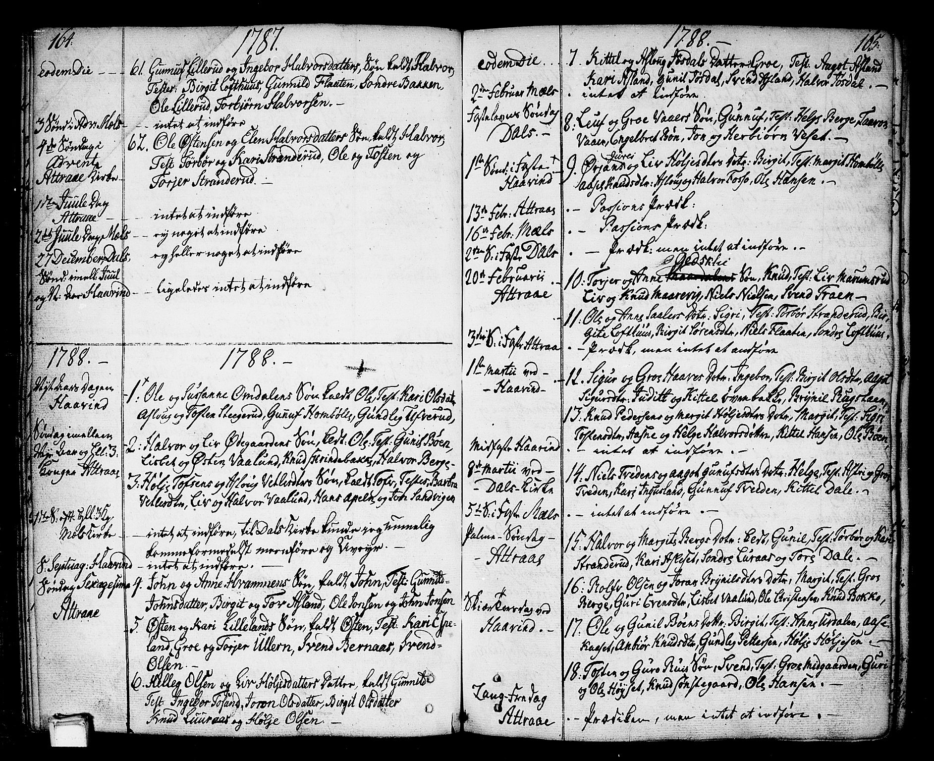 Tinn kirkebøker, SAKO/A-308/F/Fa/L0002: Parish register (official) no. I 2, 1757-1810, p. 164-165