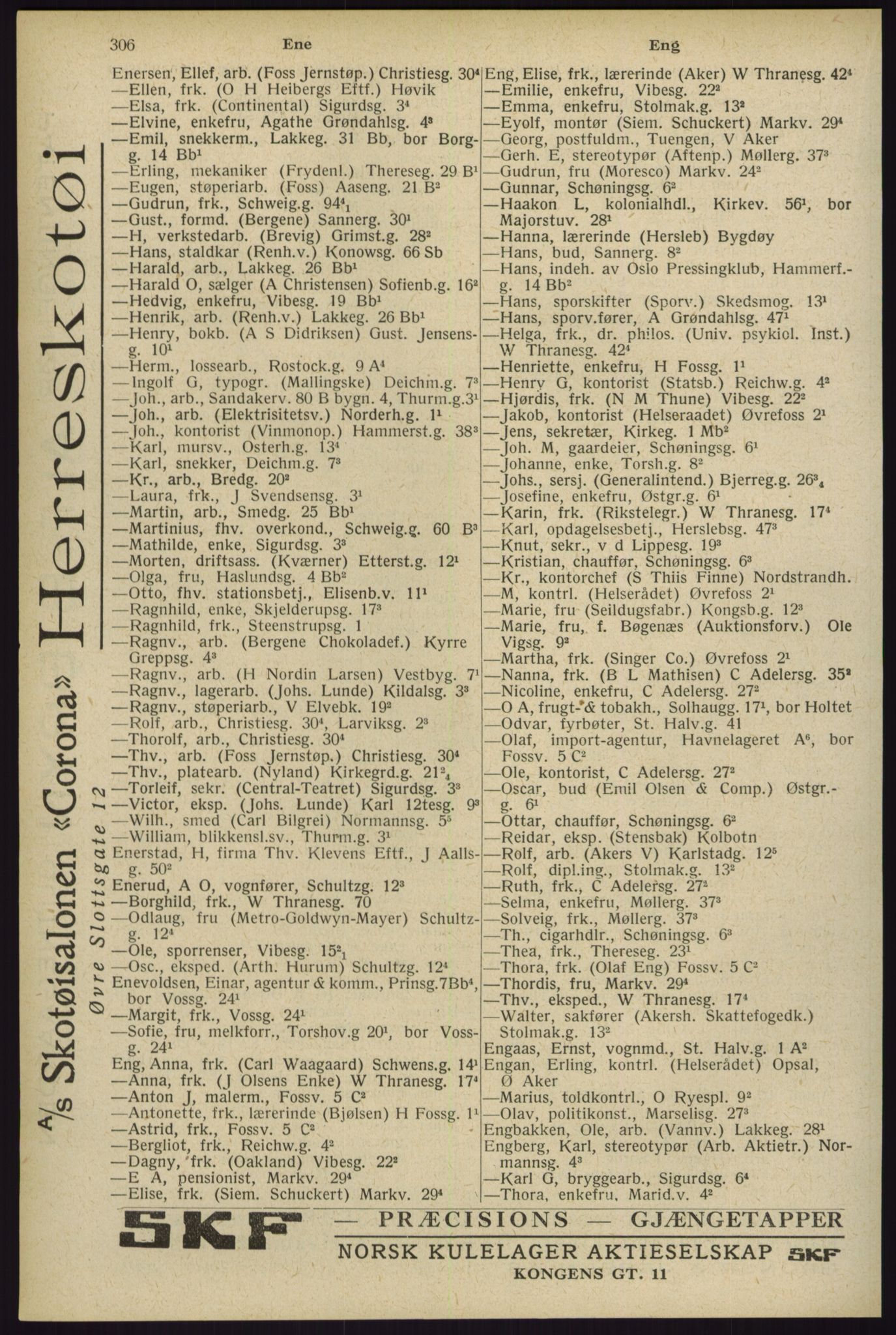 Kristiania/Oslo adressebok, PUBL/-, 1929, p. 306