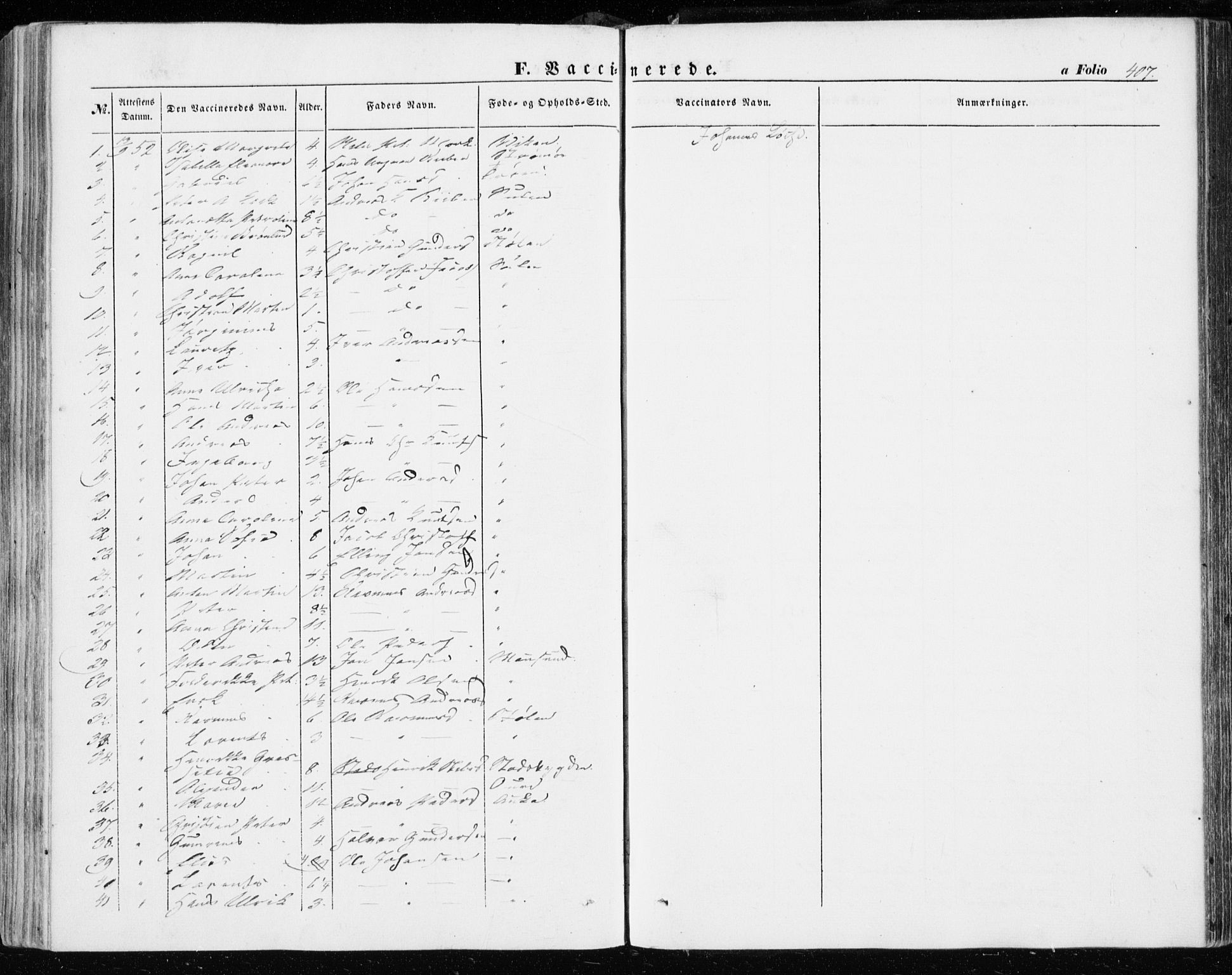 Ministerialprotokoller, klokkerbøker og fødselsregistre - Sør-Trøndelag, SAT/A-1456/634/L0530: Parish register (official) no. 634A06, 1852-1860, p. 407