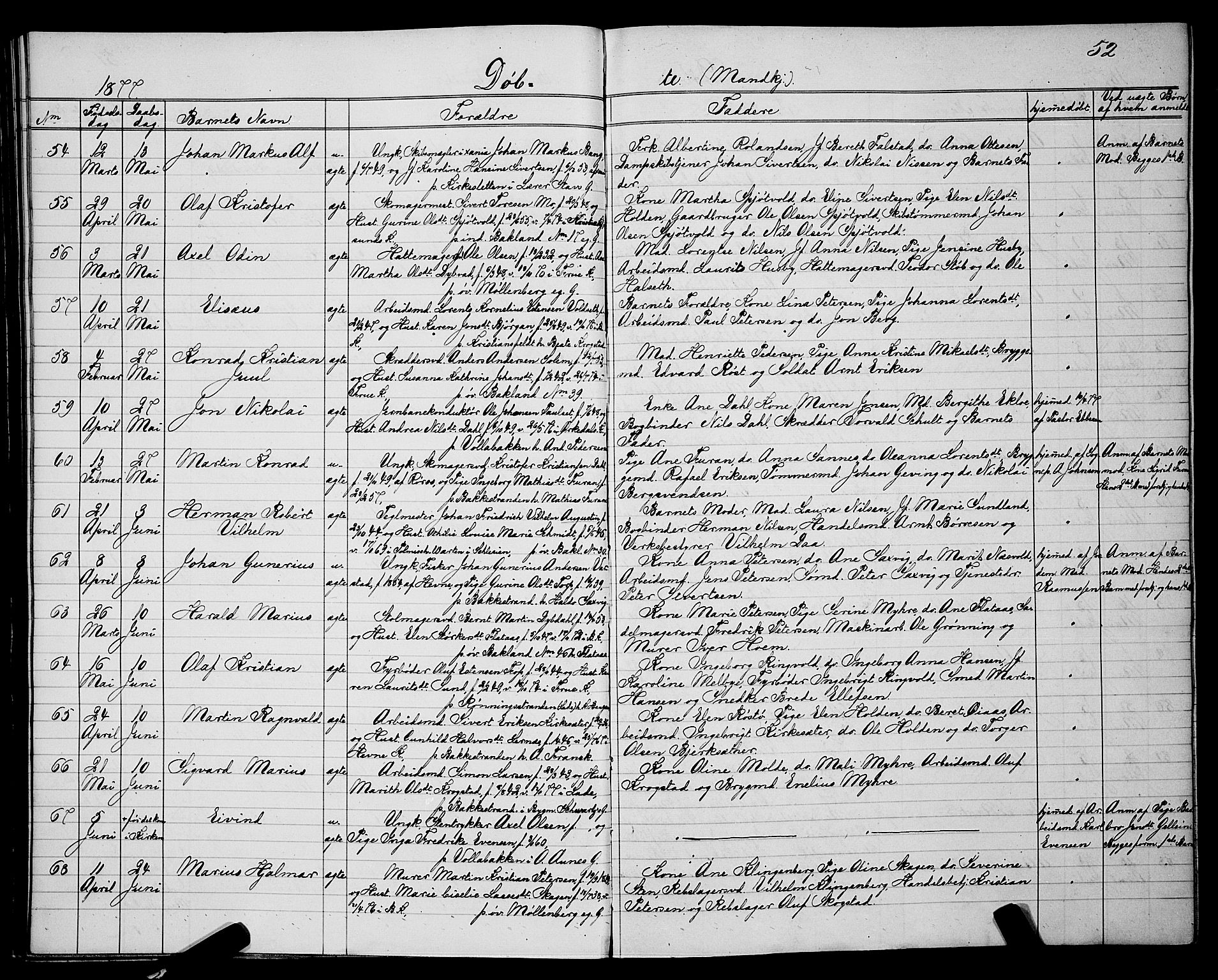 Ministerialprotokoller, klokkerbøker og fødselsregistre - Sør-Trøndelag, AV/SAT-A-1456/604/L0220: Parish register (copy) no. 604C03, 1870-1885, p. 52
