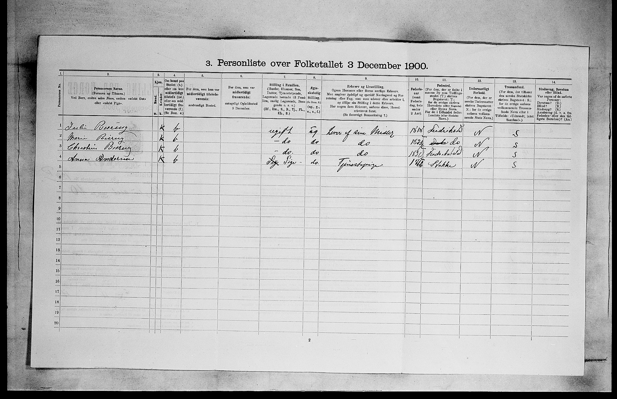 SAO, 1900 census for Kristiania, 1900, p. 9716