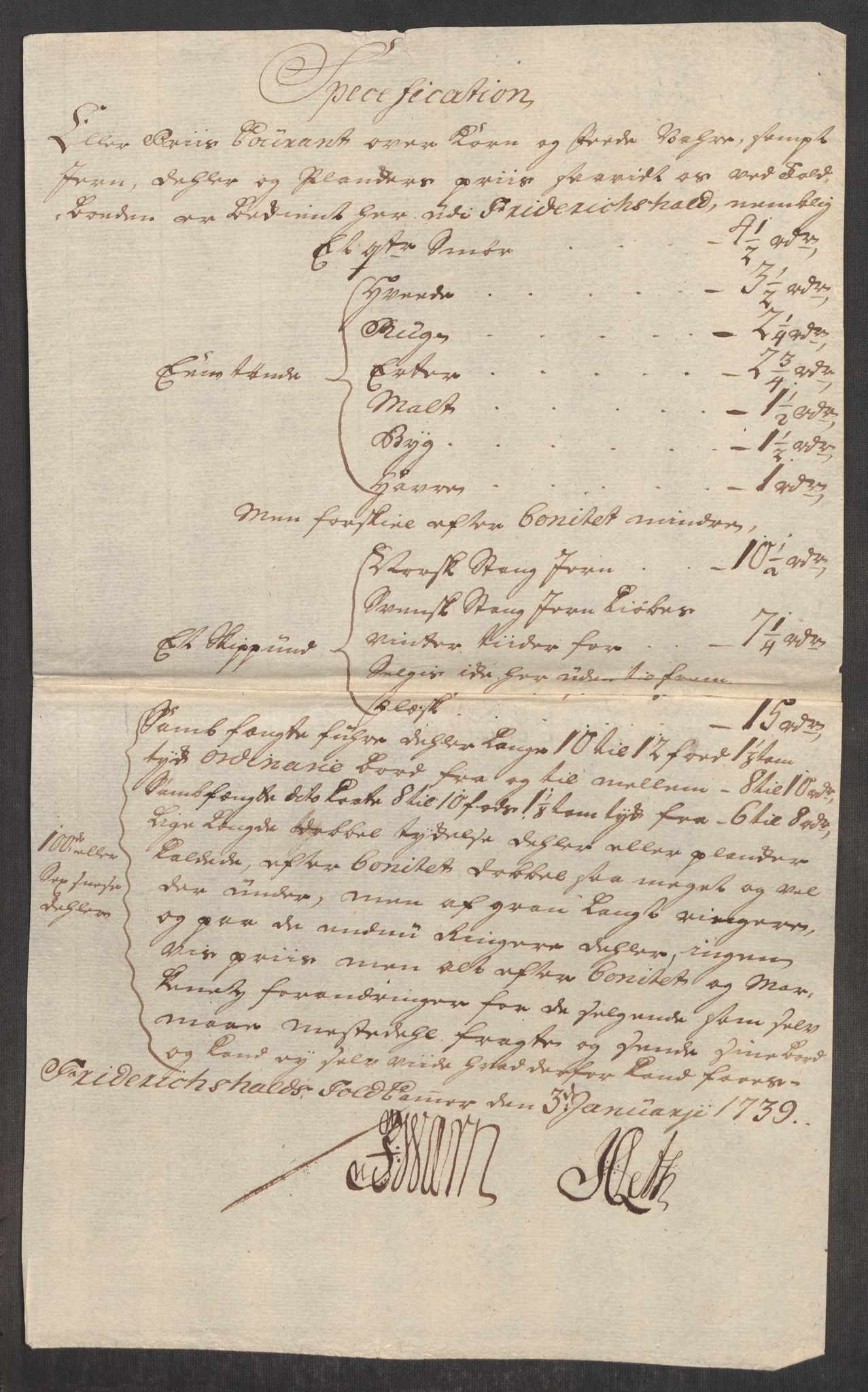 Rentekammeret inntil 1814, Realistisk ordnet avdeling, RA/EA-4070/Oe/L0001: [Ø1]: Priskuranter, 1712-1739, p. 685