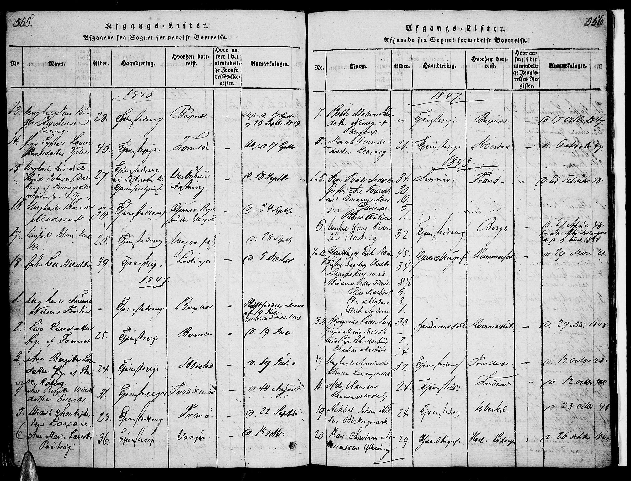 Ministerialprotokoller, klokkerbøker og fødselsregistre - Nordland, AV/SAT-A-1459/863/L0894: Parish register (official) no. 863A06, 1821-1851, p. 555-556