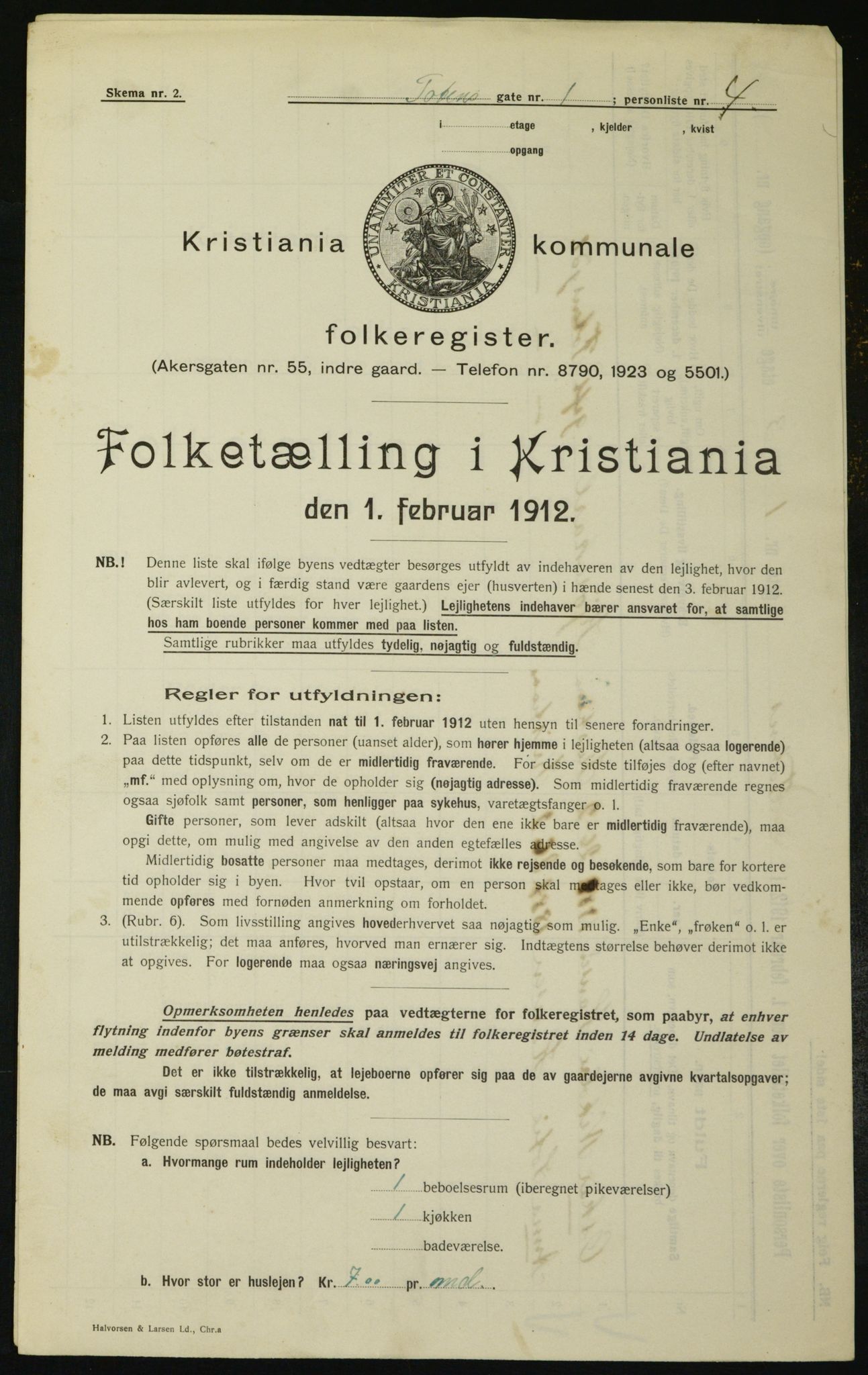 OBA, Municipal Census 1912 for Kristiania, 1912, p. 115374