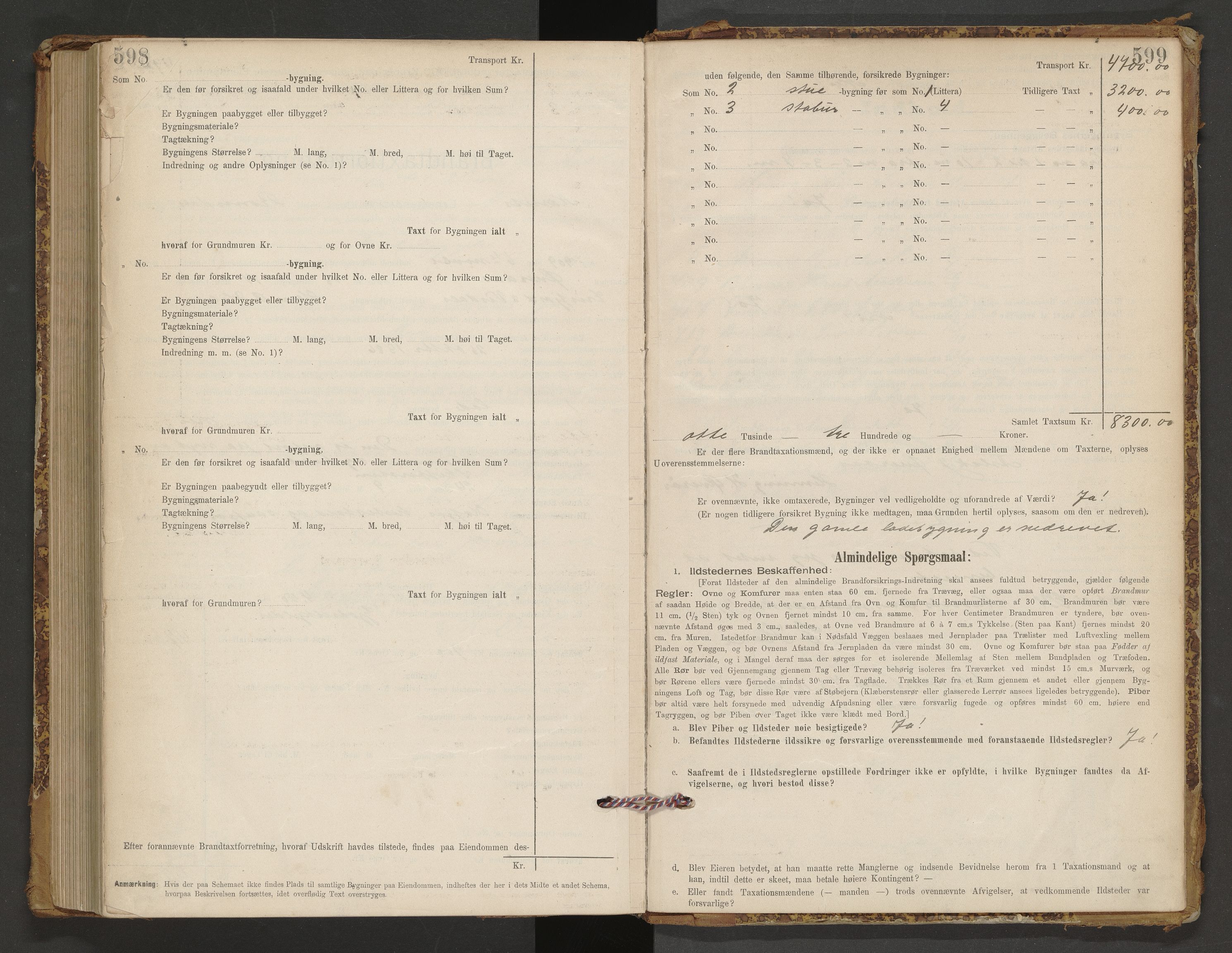 Norges Brannkasse Nesset, AV/SAT-A-5501/F/Fb/L0001: Branntakstprotokoll, 1894-1911, p. 598-599