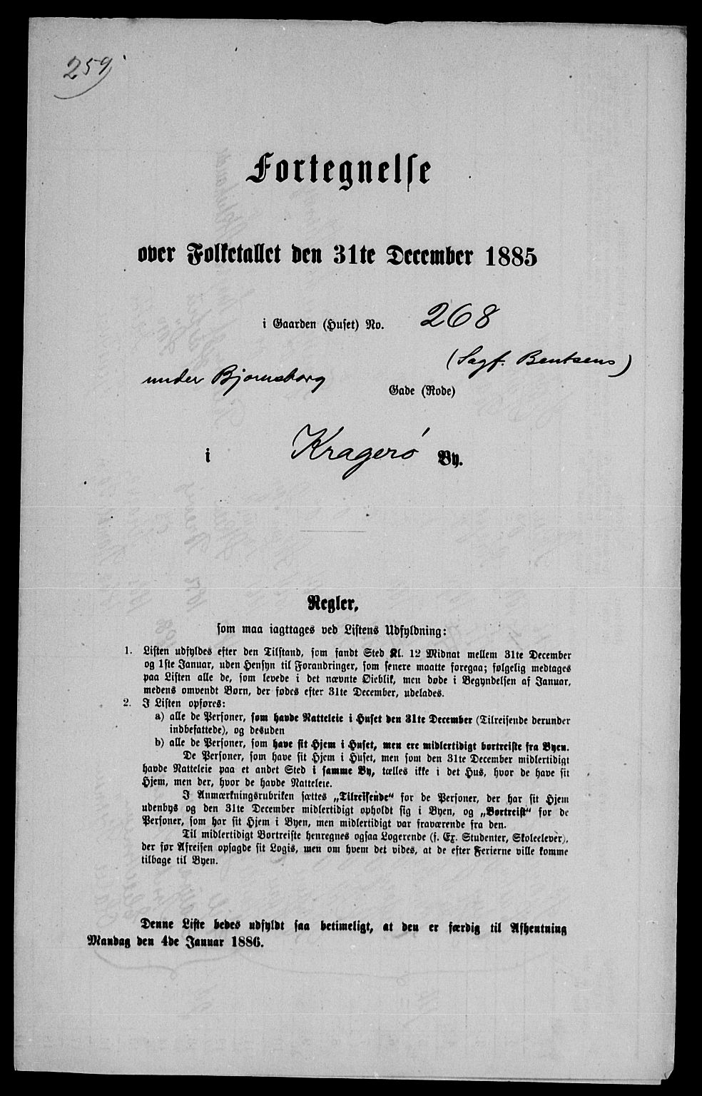 SAKO, 1885 census for 0801 Kragerø, 1885, p. 1545