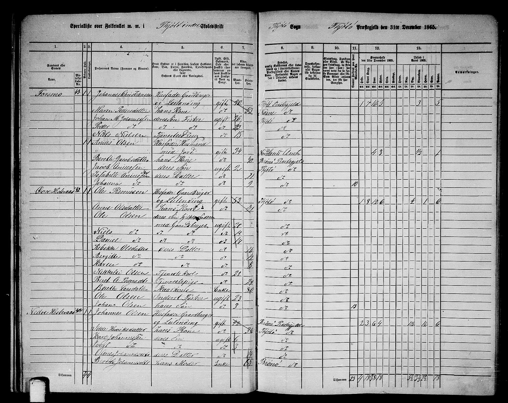 RA, 1865 census for Tjøtta, 1865, p. 24