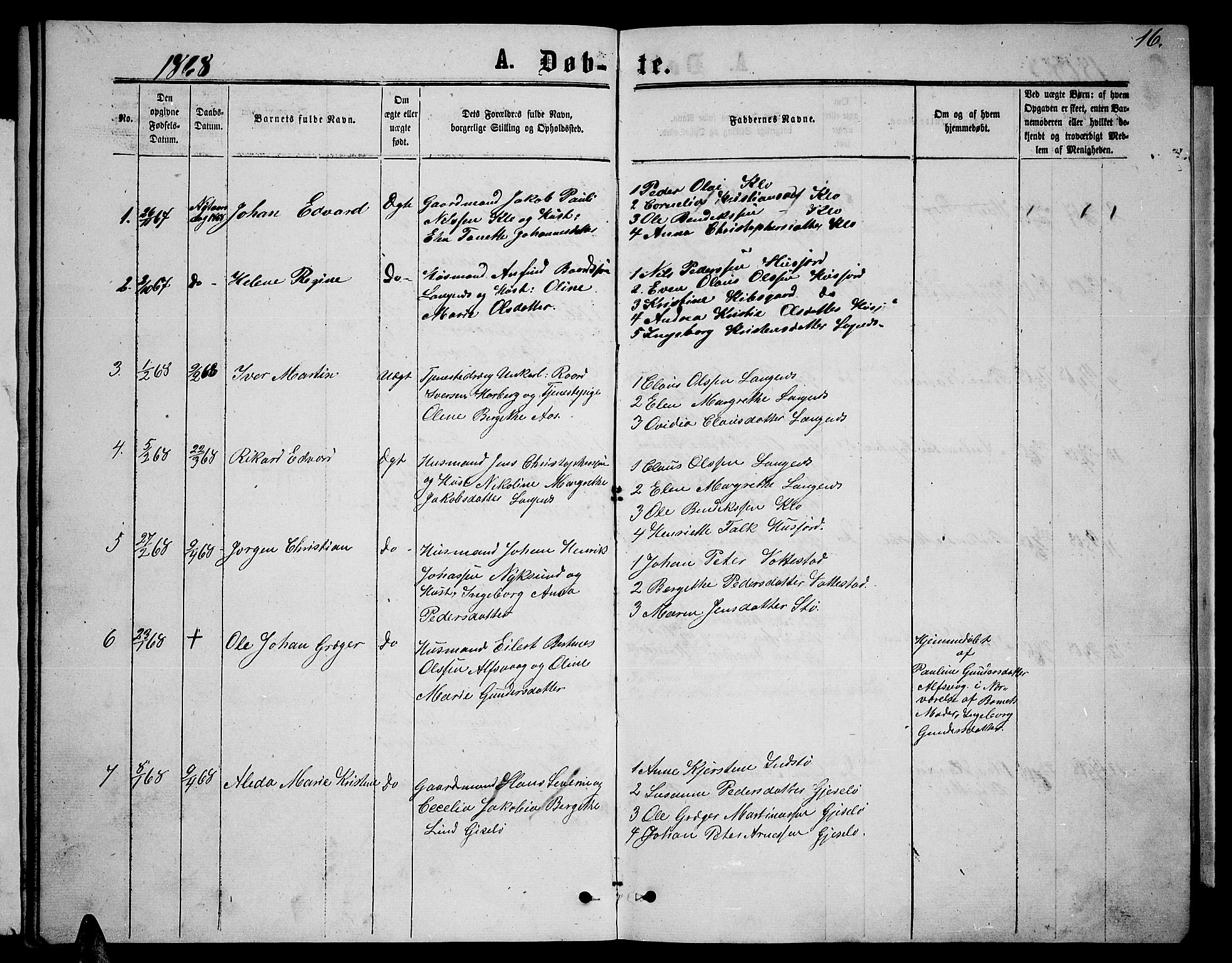 Ministerialprotokoller, klokkerbøker og fødselsregistre - Nordland, SAT/A-1459/894/L1358: Parish register (copy) no. 894C01, 1864-1877, p. 16