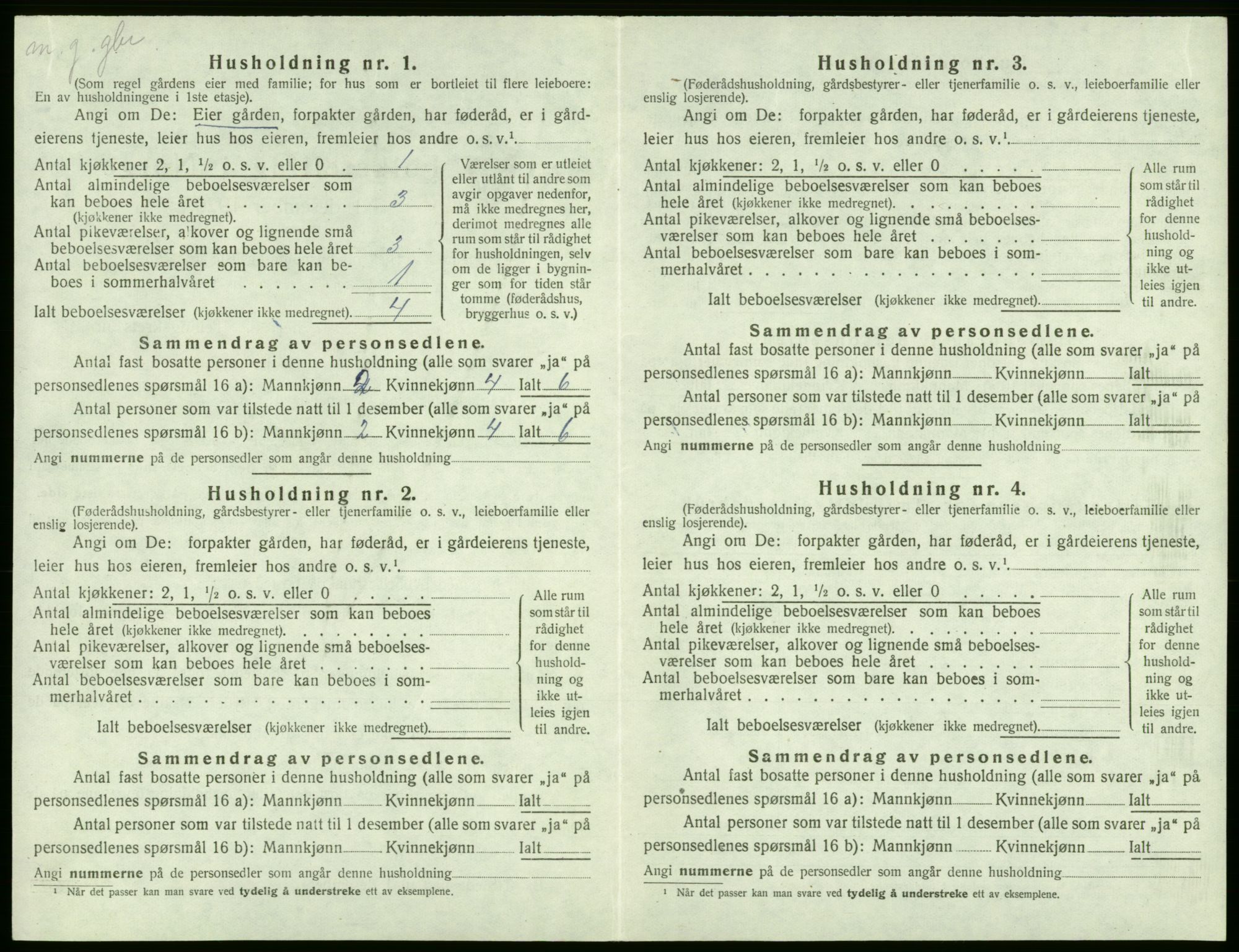 SAB, 1920 census for Stord, 1920, p. 1044