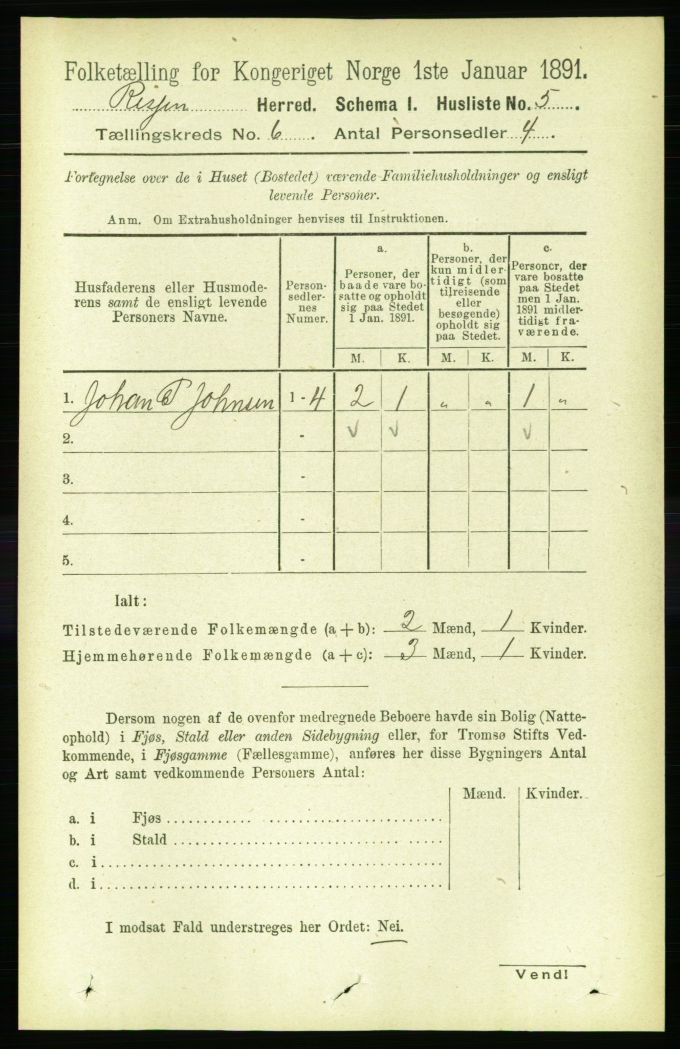 RA, 1891 census for 1624 Rissa, 1891, p. 3216