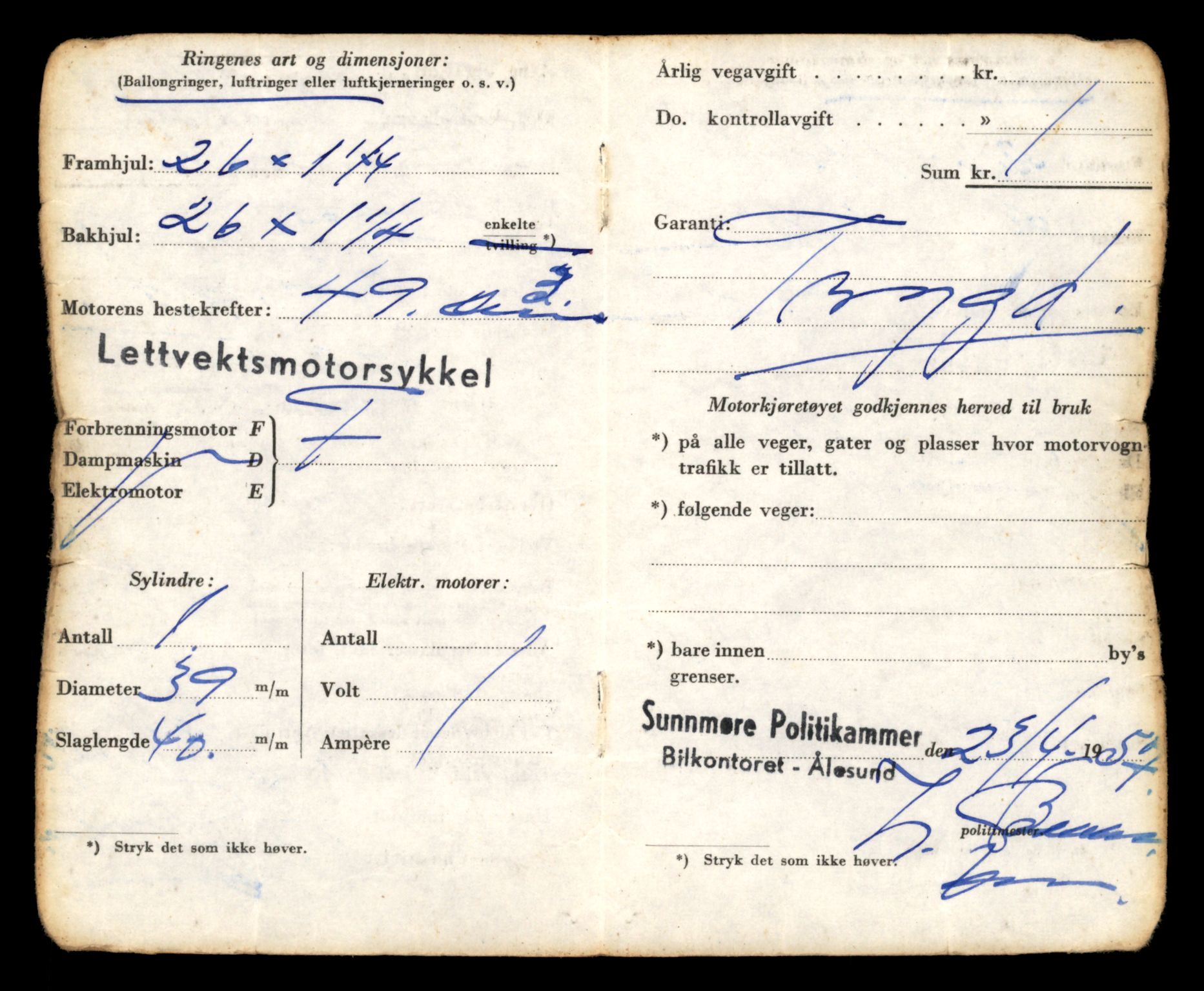 Møre og Romsdal vegkontor - Ålesund trafikkstasjon, AV/SAT-A-4099/F/Fe/L0029: Registreringskort for kjøretøy T 11430 - T 11619, 1927-1998, p. 2570