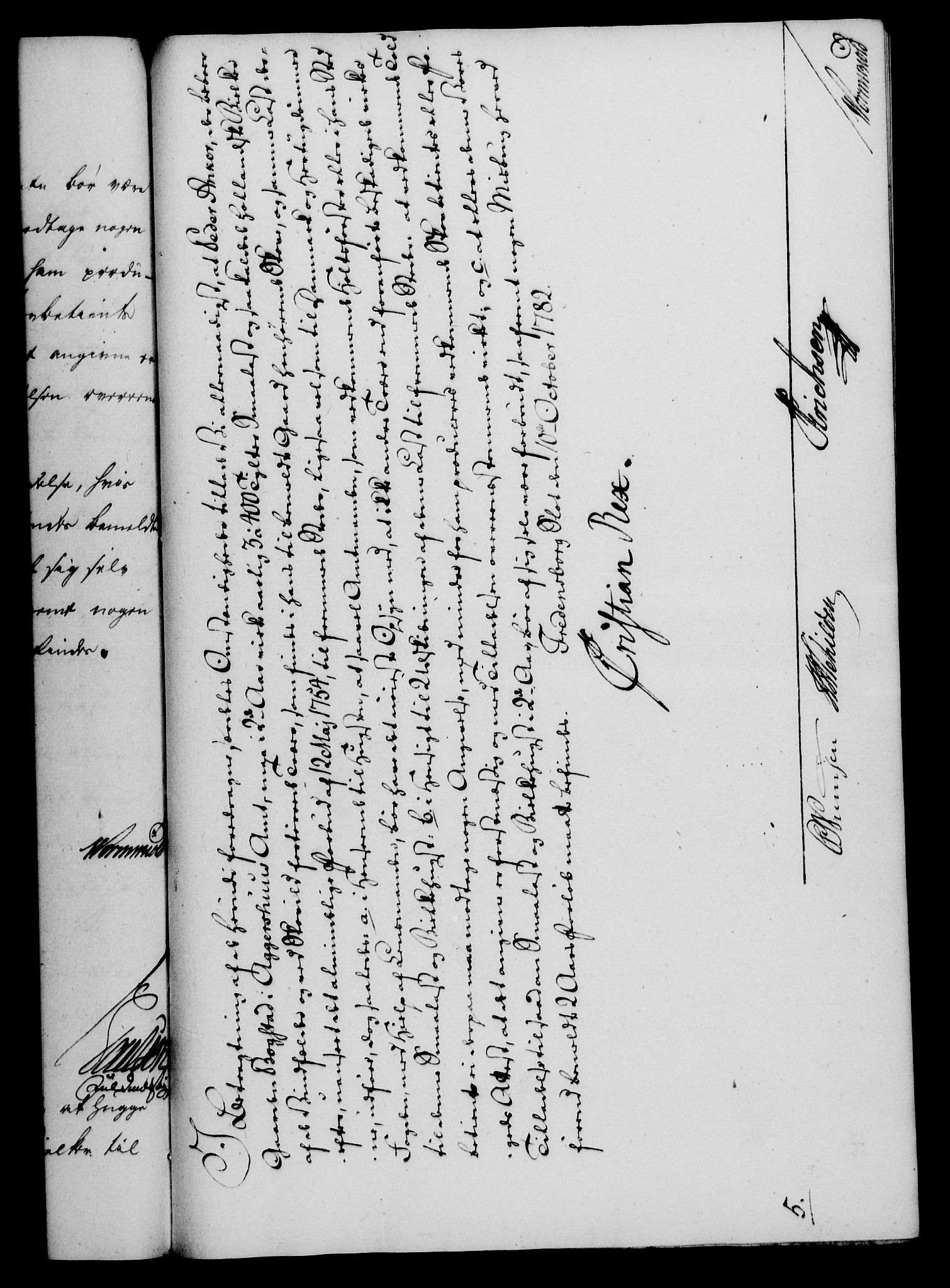 Rentekammeret, Kammerkanselliet, RA/EA-3111/G/Gf/Gfa/L0064: Norsk relasjons- og resolusjonsprotokoll (merket RK 52.64), 1782, p. 593