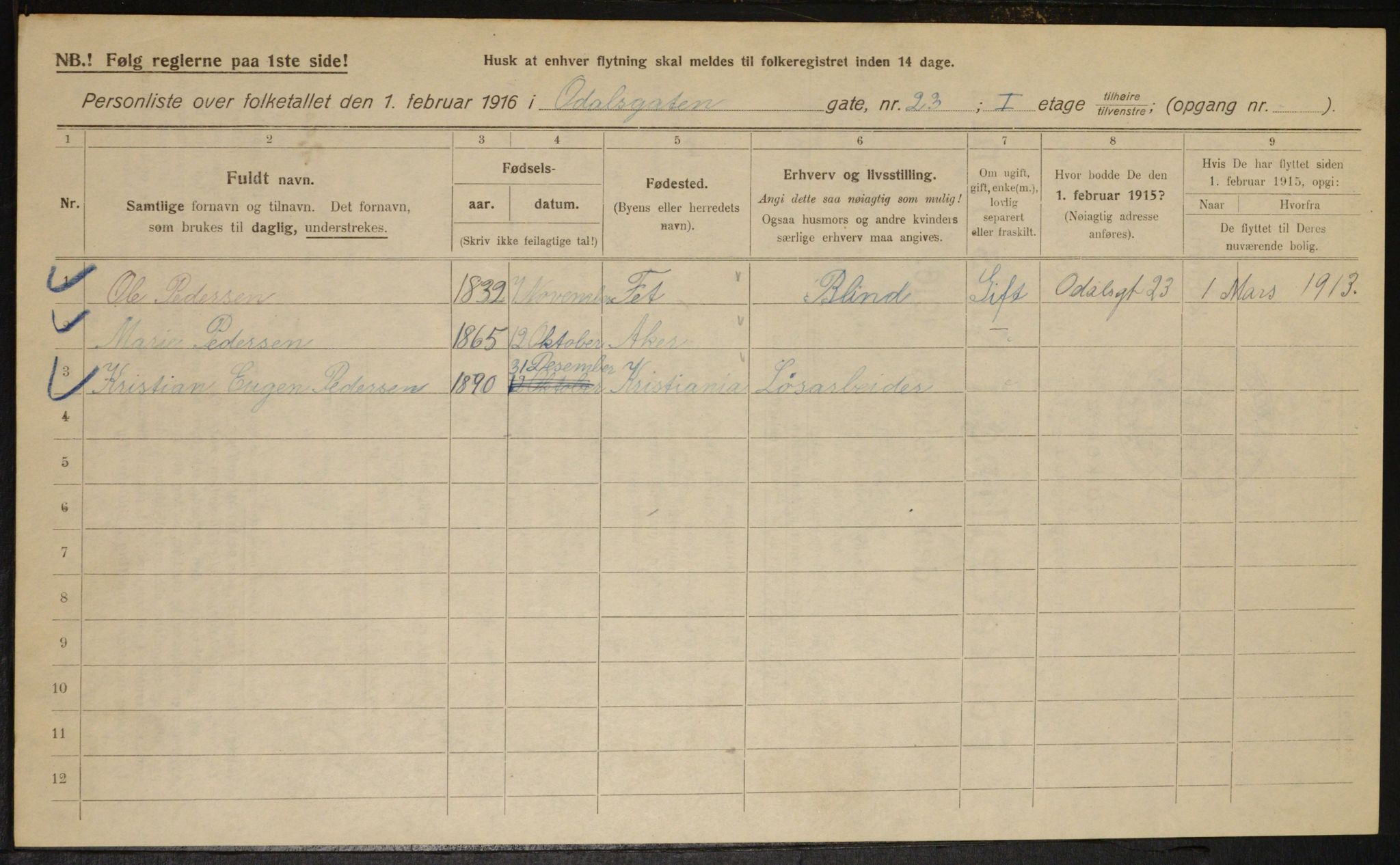 OBA, Municipal Census 1916 for Kristiania, 1916, p. 76228