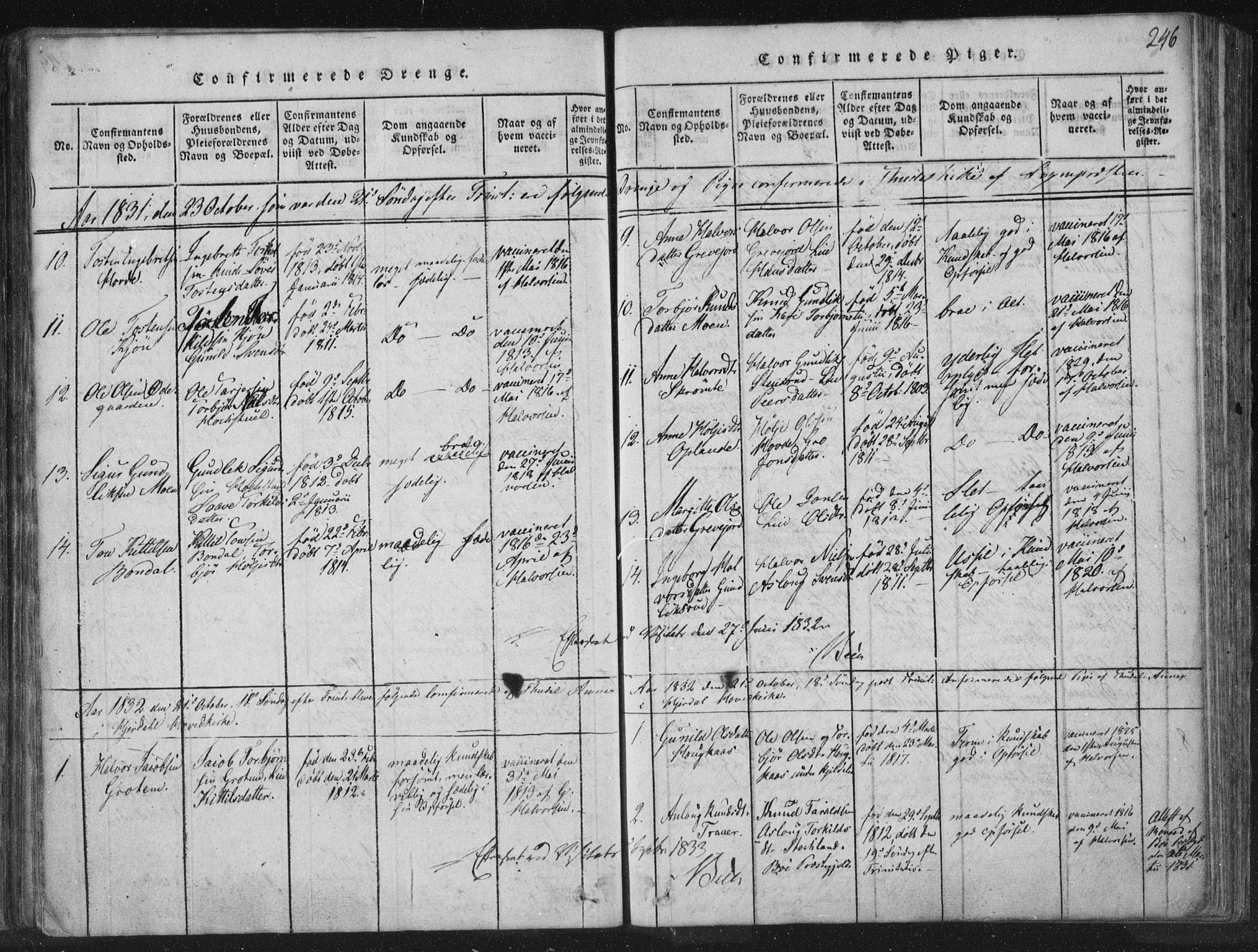 Hjartdal kirkebøker, SAKO/A-270/F/Fc/L0001: Parish register (official) no. III 1, 1815-1843, p. 246