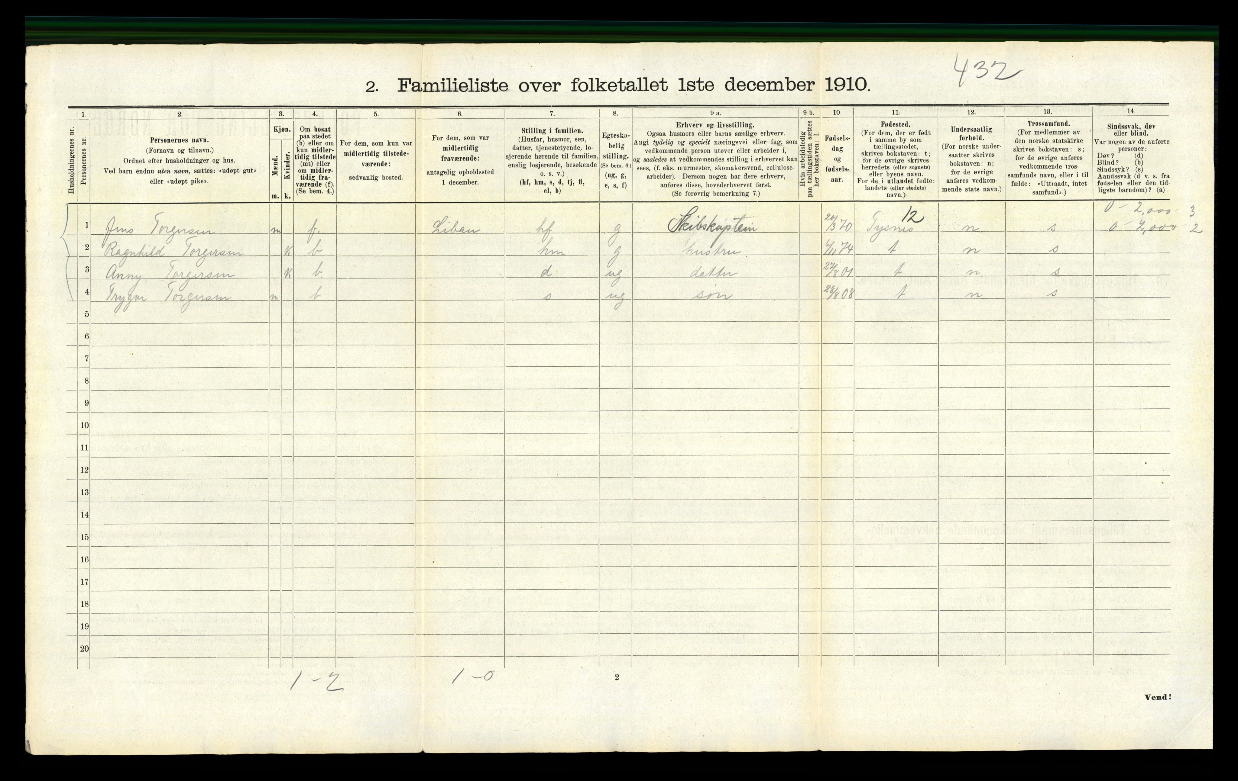 RA, 1910 census for Bergen, 1910, p. 43974