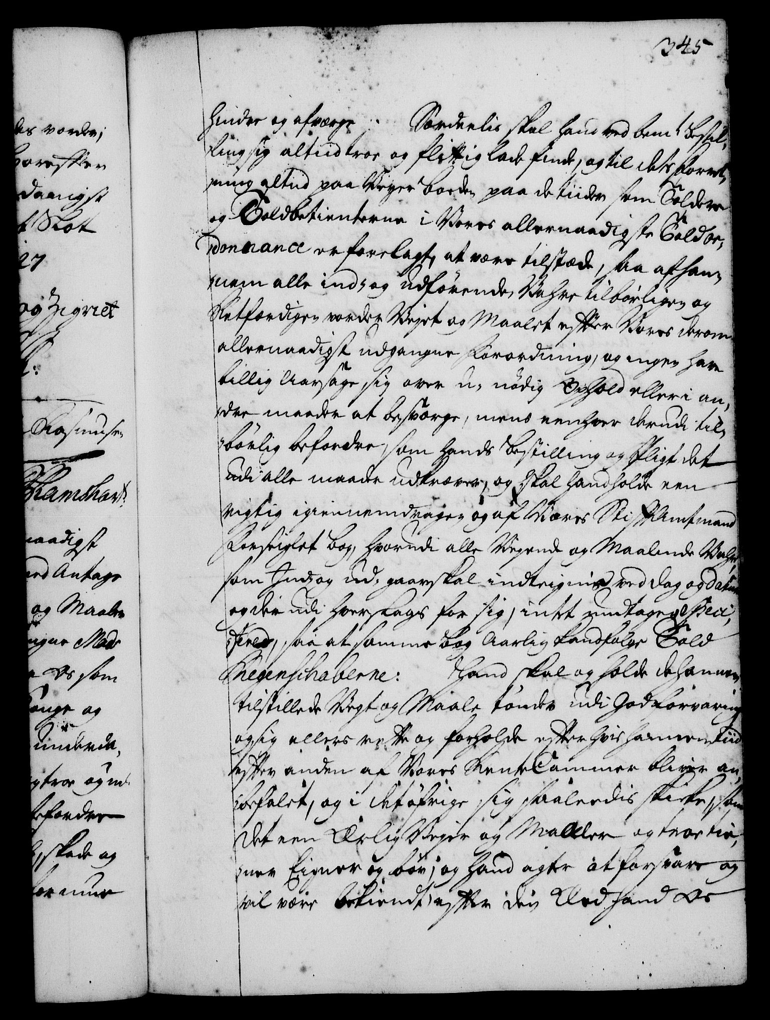 Rentekammeret, Kammerkanselliet, RA/EA-3111/G/Gg/Gge/L0001: Norsk bestallingsprotokoll med register (merket RK 53.25), 1720-1730, p. 345