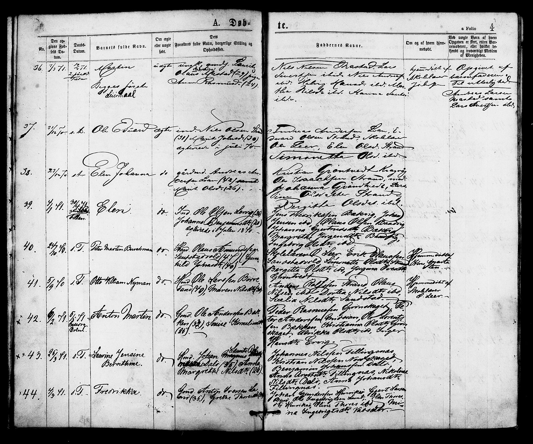 Ministerialprotokoller, klokkerbøker og fødselsregistre - Sør-Trøndelag, AV/SAT-A-1456/634/L0532: Parish register (official) no. 634A08, 1871-1881, p. 4