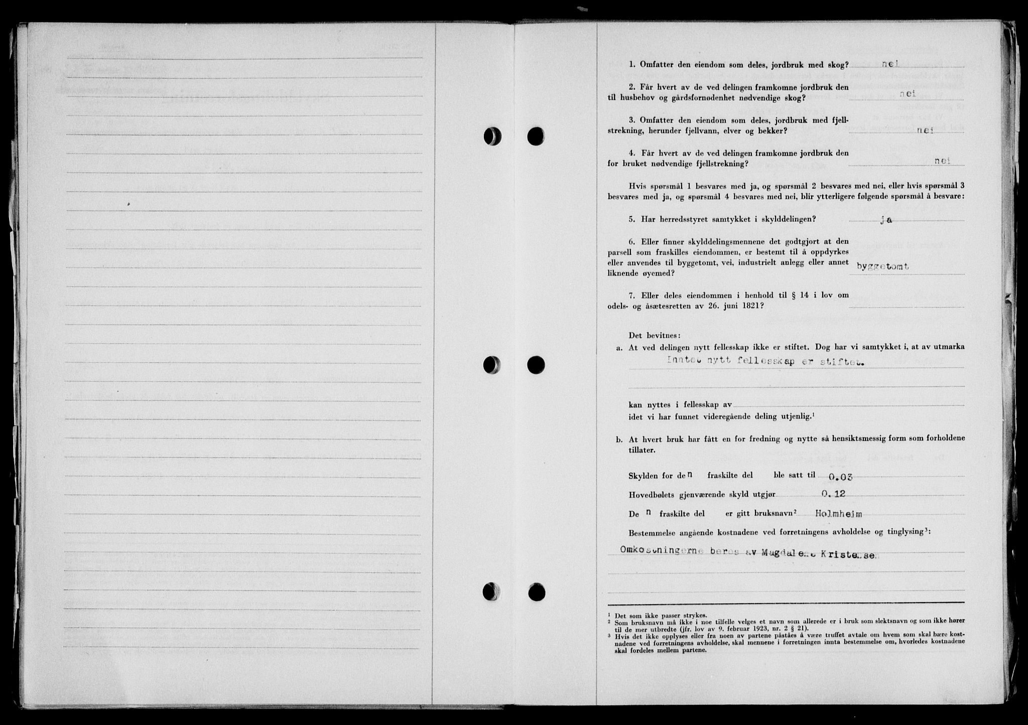 Lofoten sorenskriveri, SAT/A-0017/1/2/2C/L0015a: Mortgage book no. 15a, 1946-1947, Diary no: : 73/1947