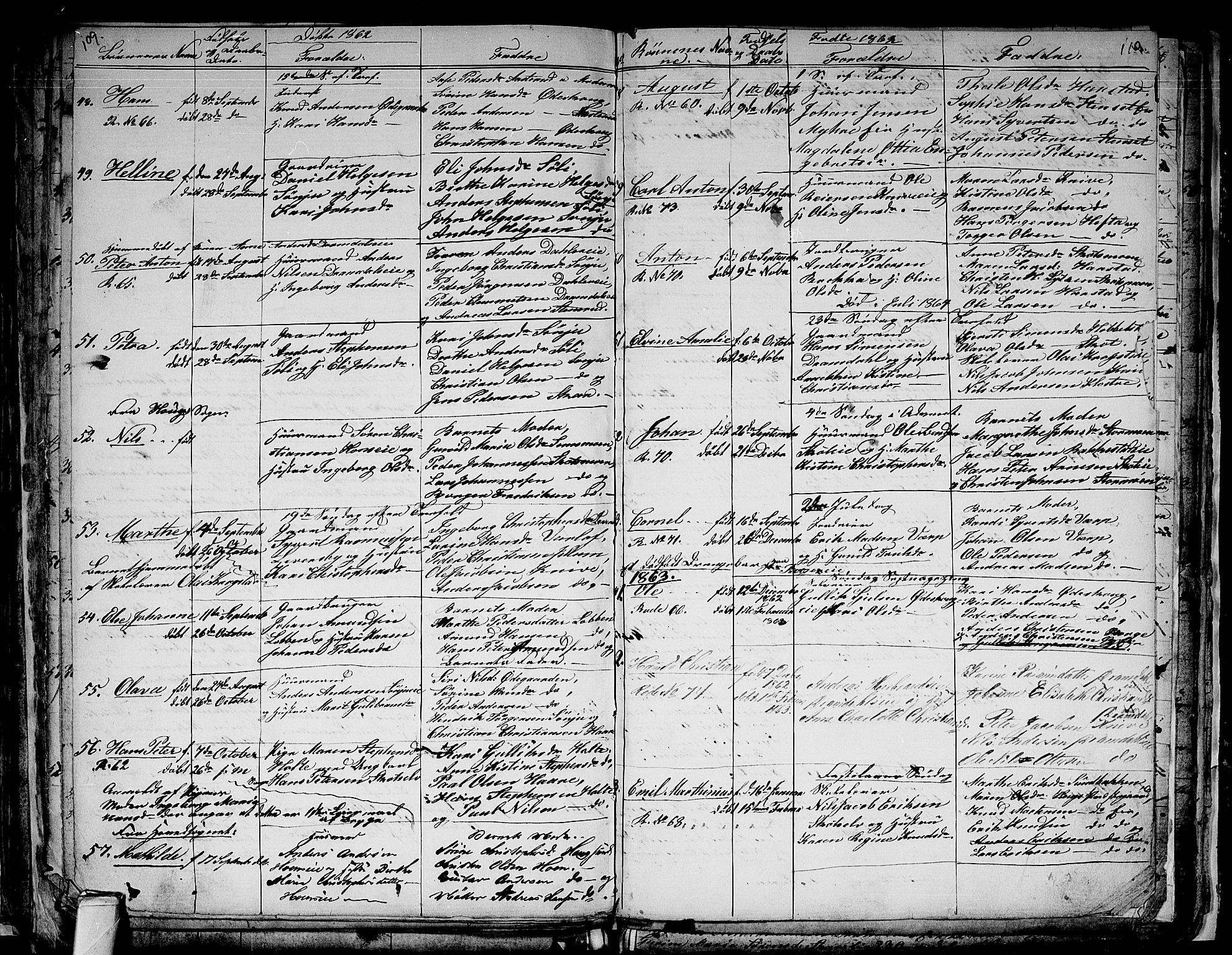 Eiker kirkebøker, SAKO/A-4/G/Gb/L0001: Parish register (copy) no. II 1, 1844-1864, p. 109-110