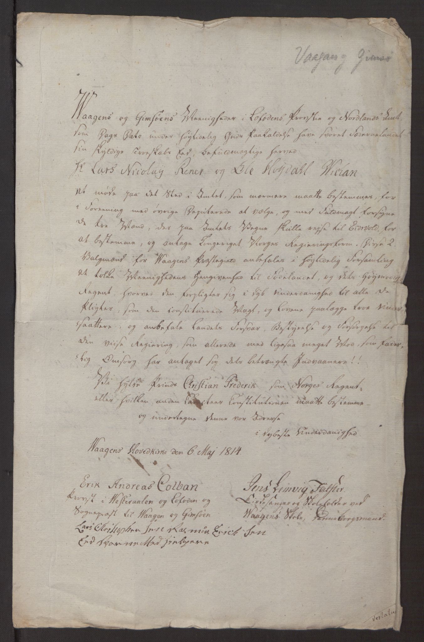 Fylkesmannen i Nordland, AV/SAT-A-0499/1.1/Ø/Øz/L0002/0003: Diverse / Adresser til Christian Frederik, 1814, p. 50