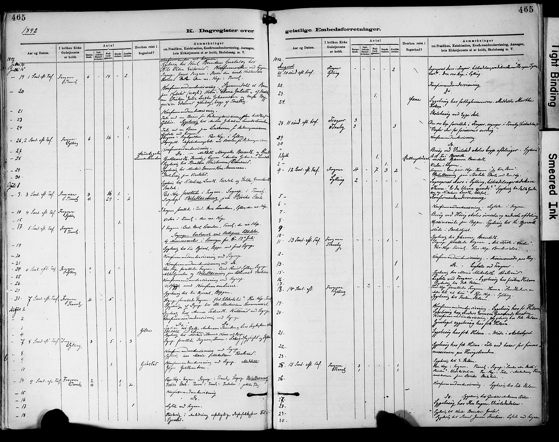 Lier kirkebøker, SAKO/A-230/F/Fa/L0015: Parish register (official) no. I 15, 1883-1894, p. 465