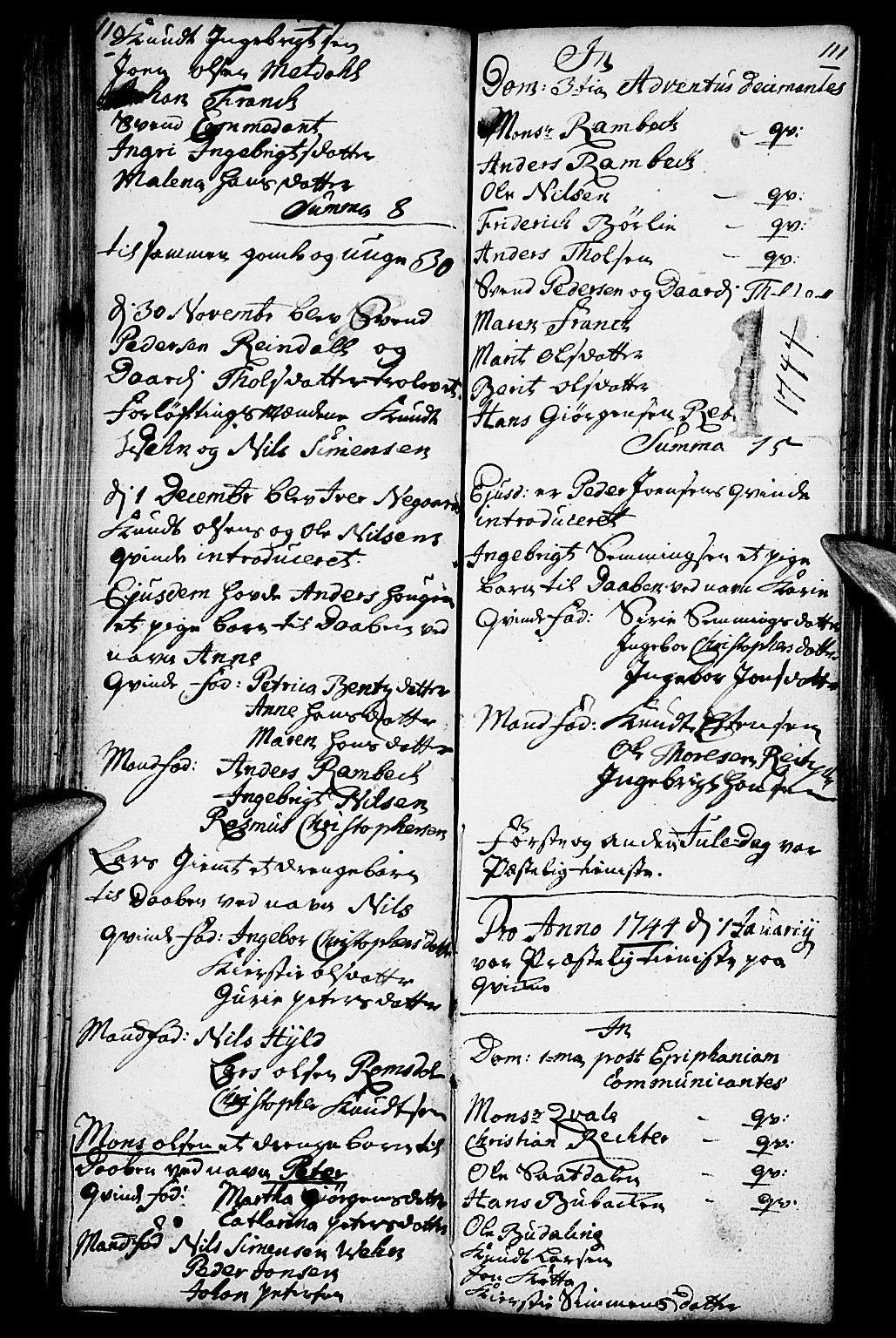 Kvikne prestekontor, SAH/PREST-064/H/Ha/Haa/L0001: Parish register (official) no. 1, 1740-1756, p. 110-111