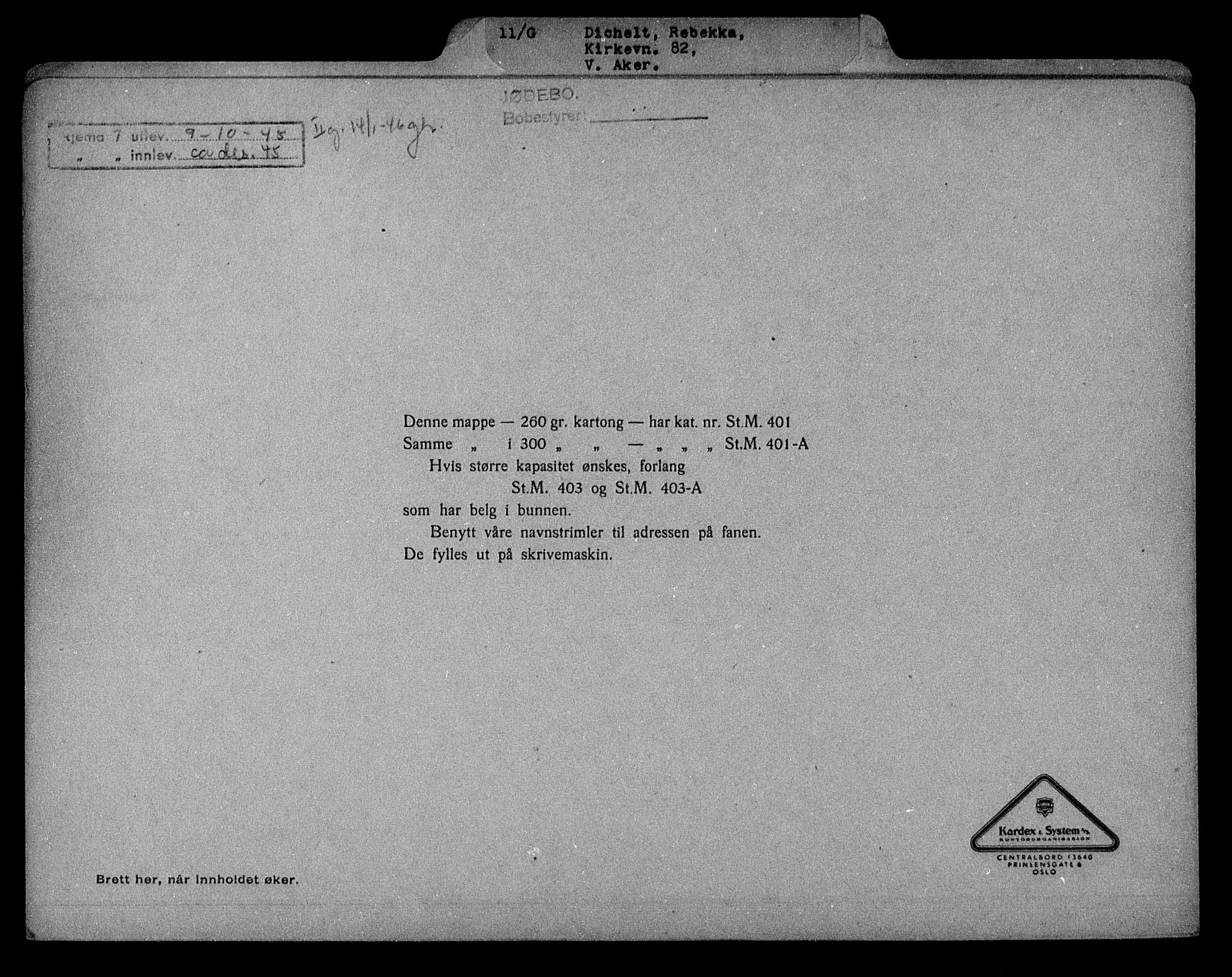 Justisdepartementet, Tilbakeføringskontoret for inndratte formuer, AV/RA-S-1564/H/Hc/Hcc/L0930: --, 1945-1947, p. 224