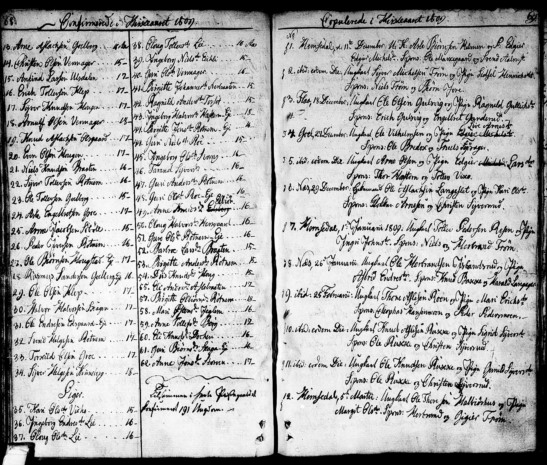 Nes kirkebøker, SAKO/A-236/F/Fa/L0006: Parish register (official) no. 6, 1808-1814, p. 68-69