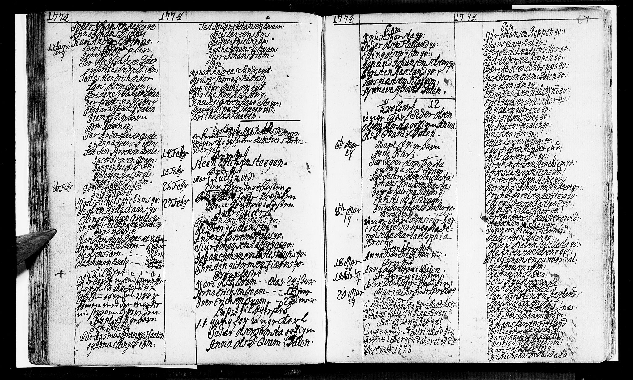 Sogndal sokneprestembete, SAB/A-81301/H/Haa/Haaa/L0005: Parish register (official) no. A 5, 1768-1782, p. 67